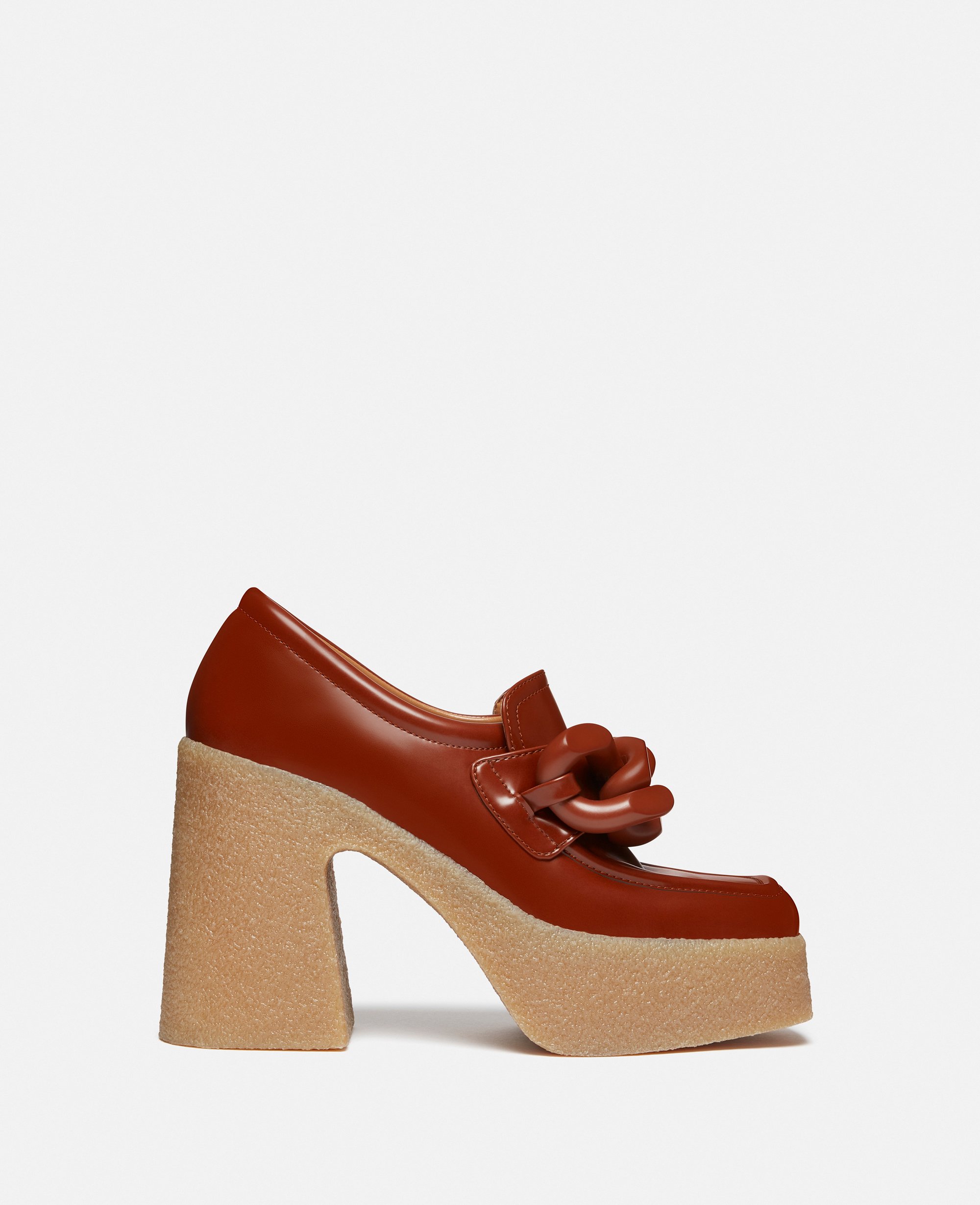 Stella Mccartney Skyla Chunky Heel Loafers In Tan