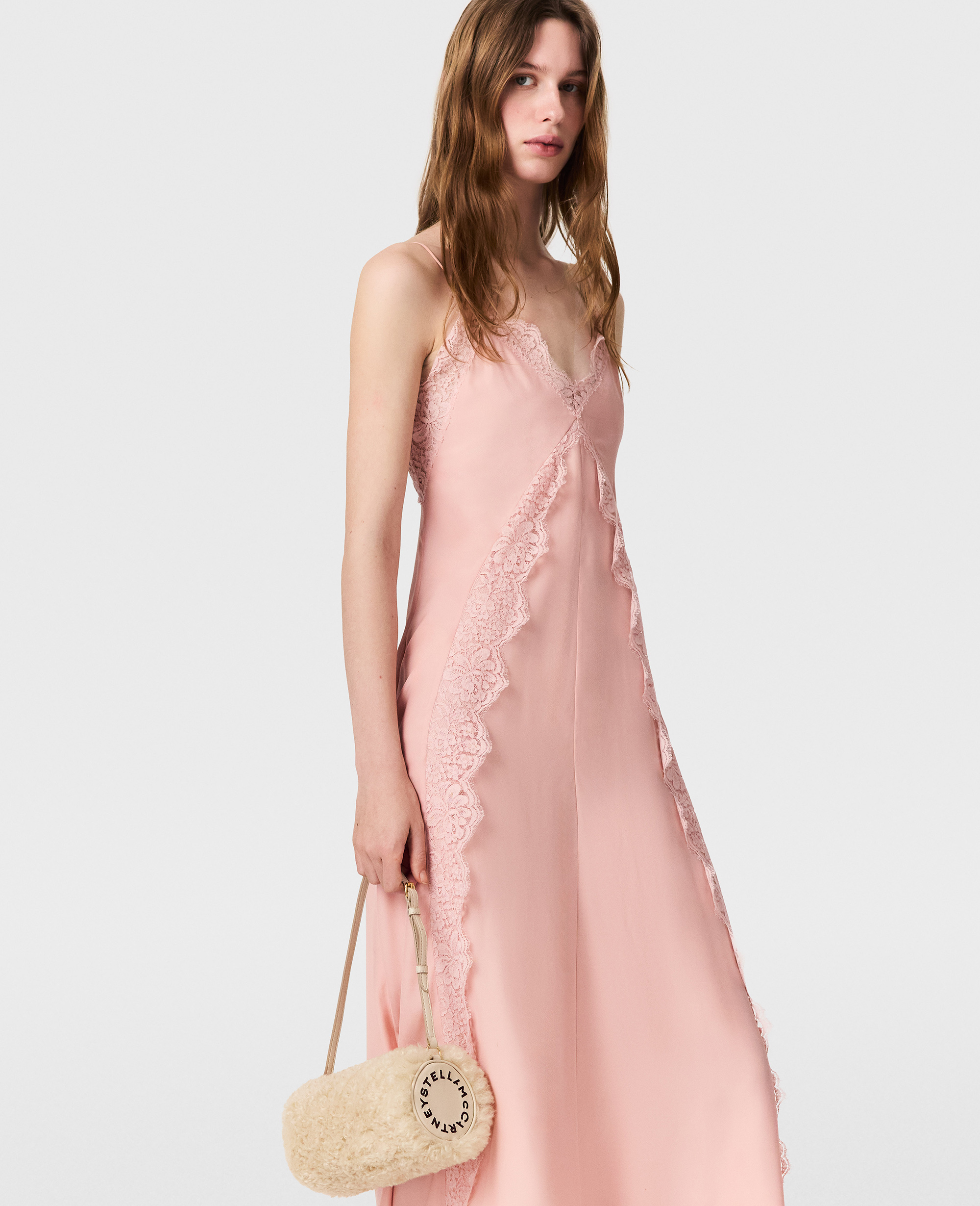 Stella McCartney - Lace-Trimmed Midi Dress, , Size: 38
