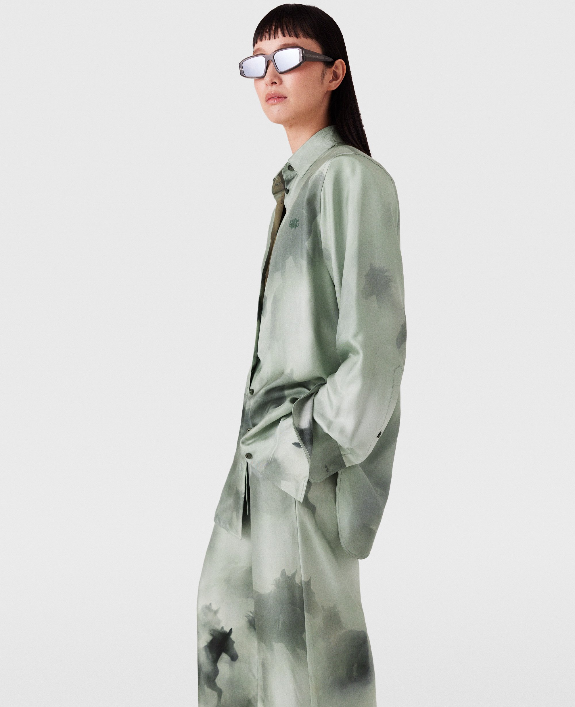 Chemise oversize avec imprime chevaux, , -, Taille: 40 - Stella McCartney - Modalova