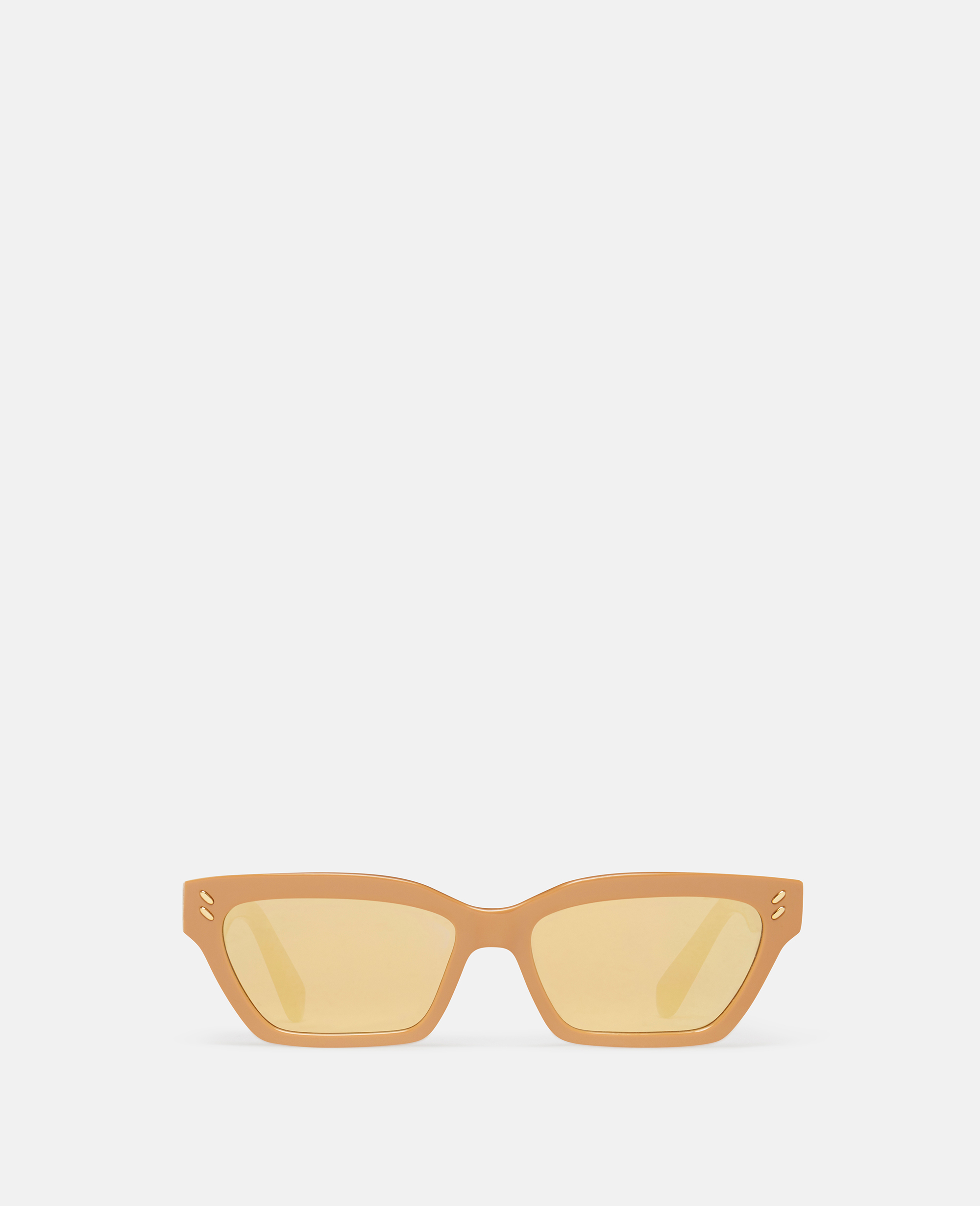 Stella Mccartney Runway Rectangular Cat-eye Sunglasses In Shiny Beige
