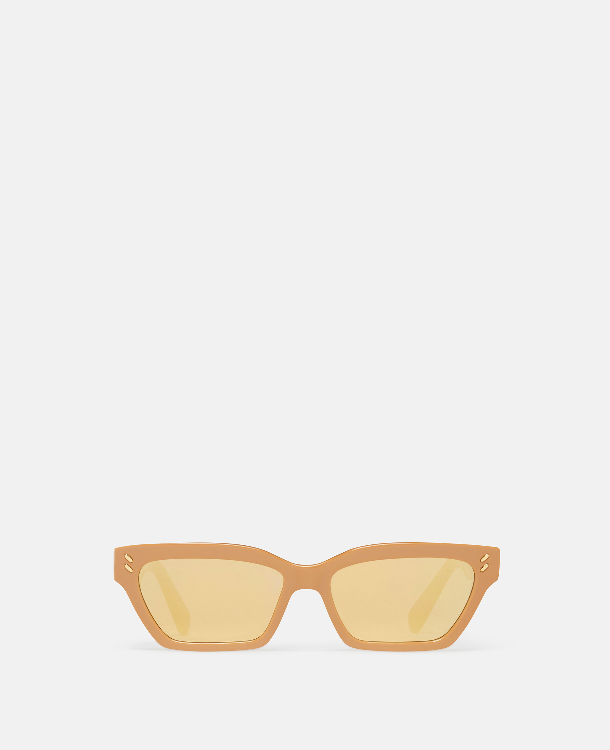 Stella Mccartney Runway Rectangular Cat-eye Sunglasses In Shiny Beige