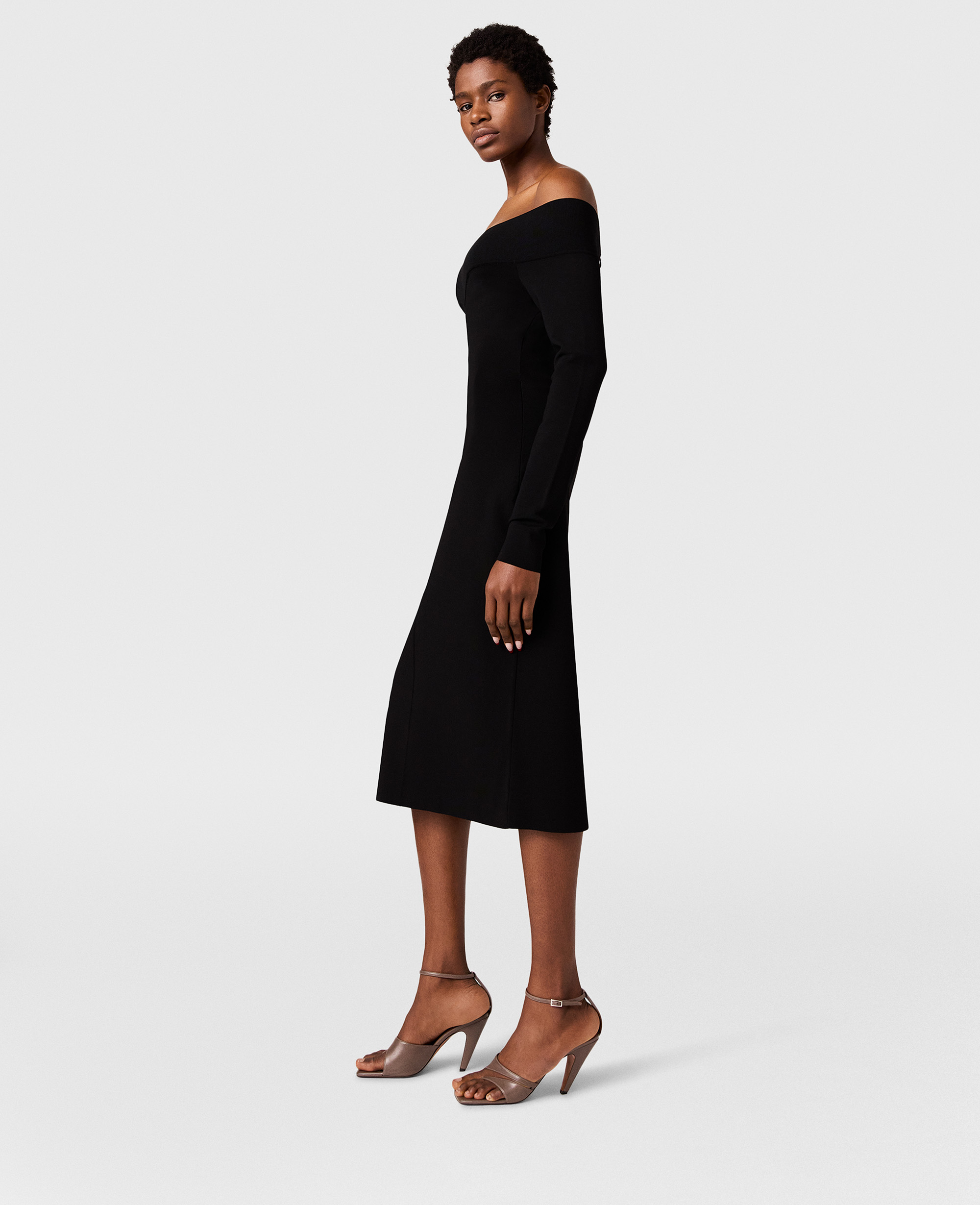 Stella Mccartney Sheer Long Sleeve Mesh Midi Dress