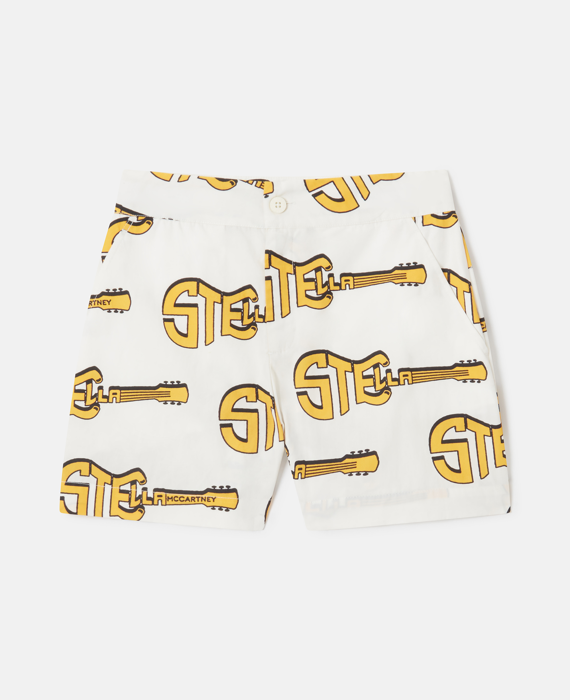 Stella McCartney - Guitar Print Shorts, Woman, Ivory/Multicolour, Size: 4