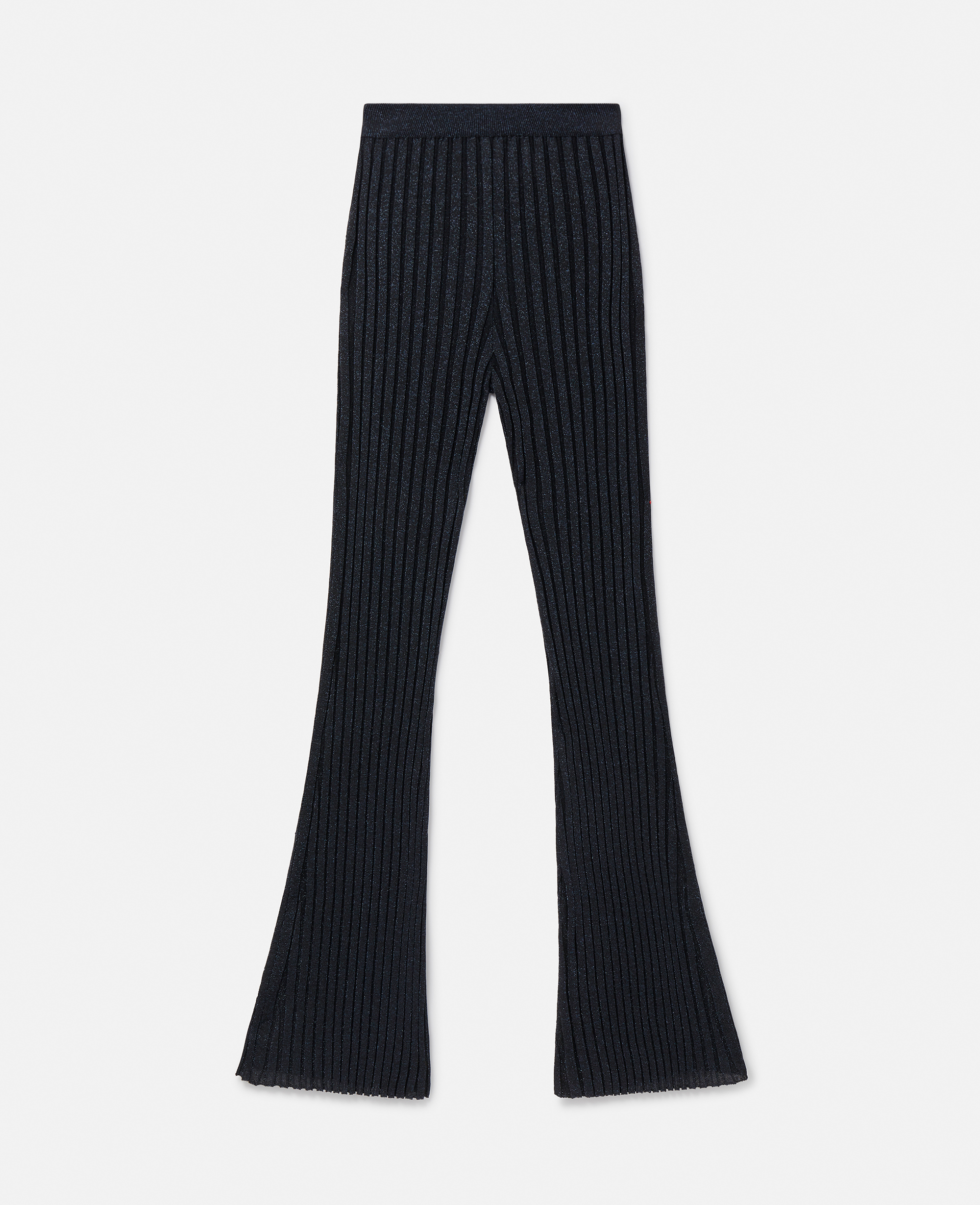 Stella Mccartney Lurex Rib Knit Trousers In Gold