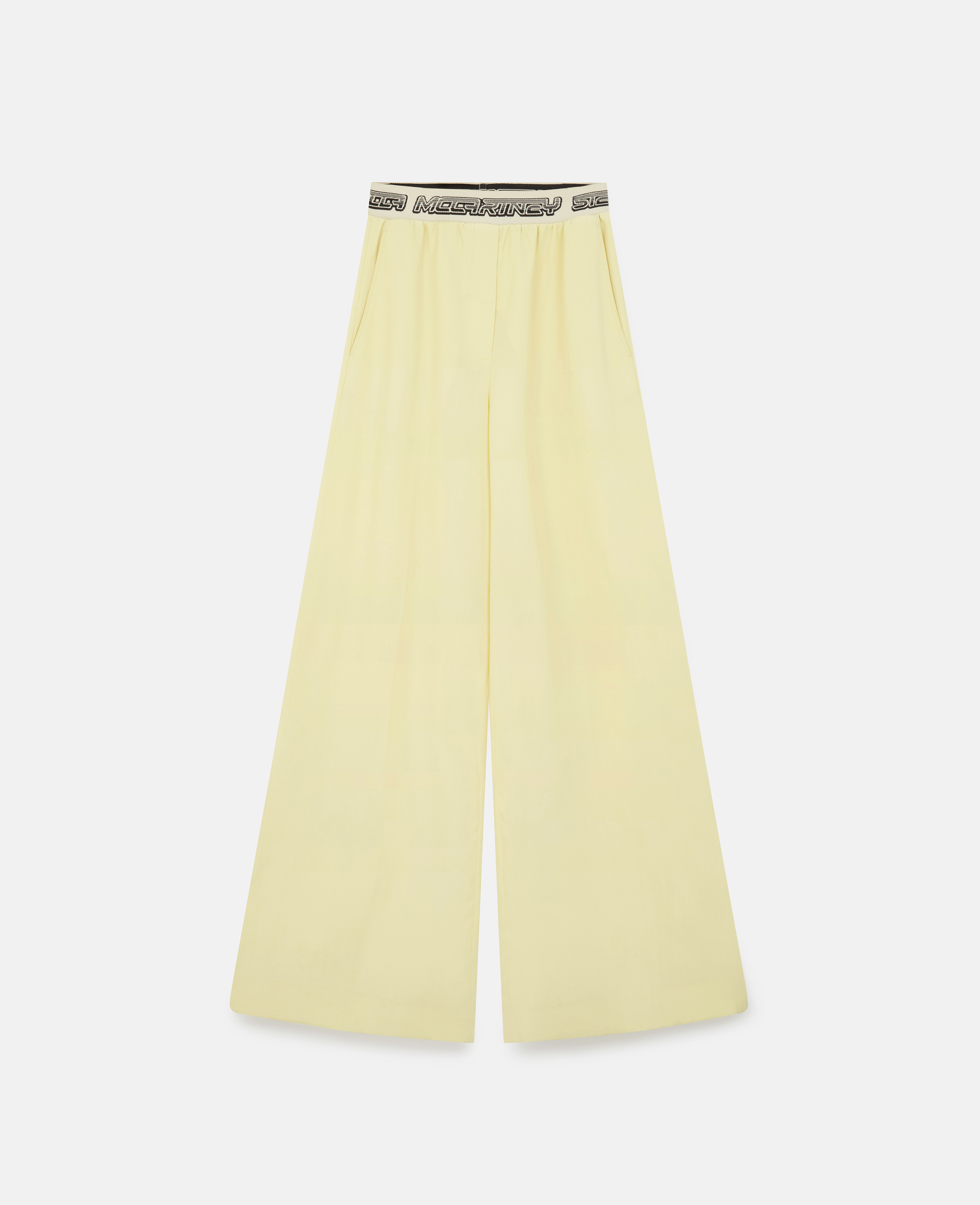 Stella McCartney - Logo Tape Pants, Woman, Sherbet Yellow, Size: 44