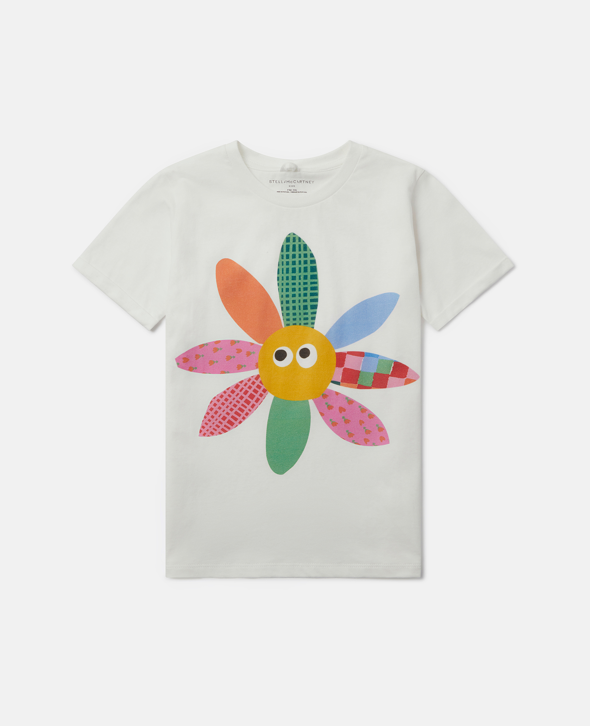 Stella Mccartney Kids' Flower Embroidery T-shirt In Cream