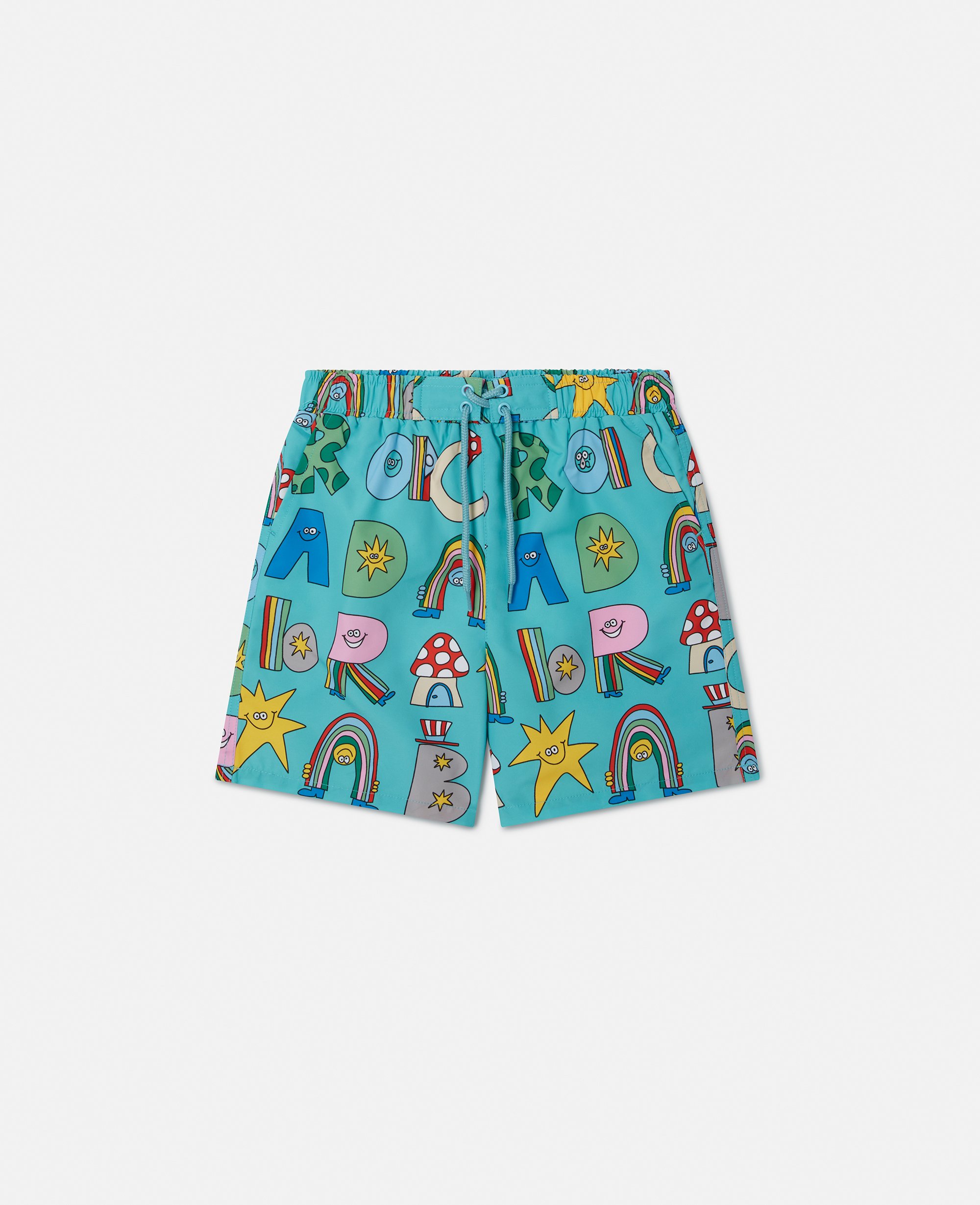 Stella Woodland Lettering Swim Shorts, , Size: 6 - Stella McCartney - Modalova