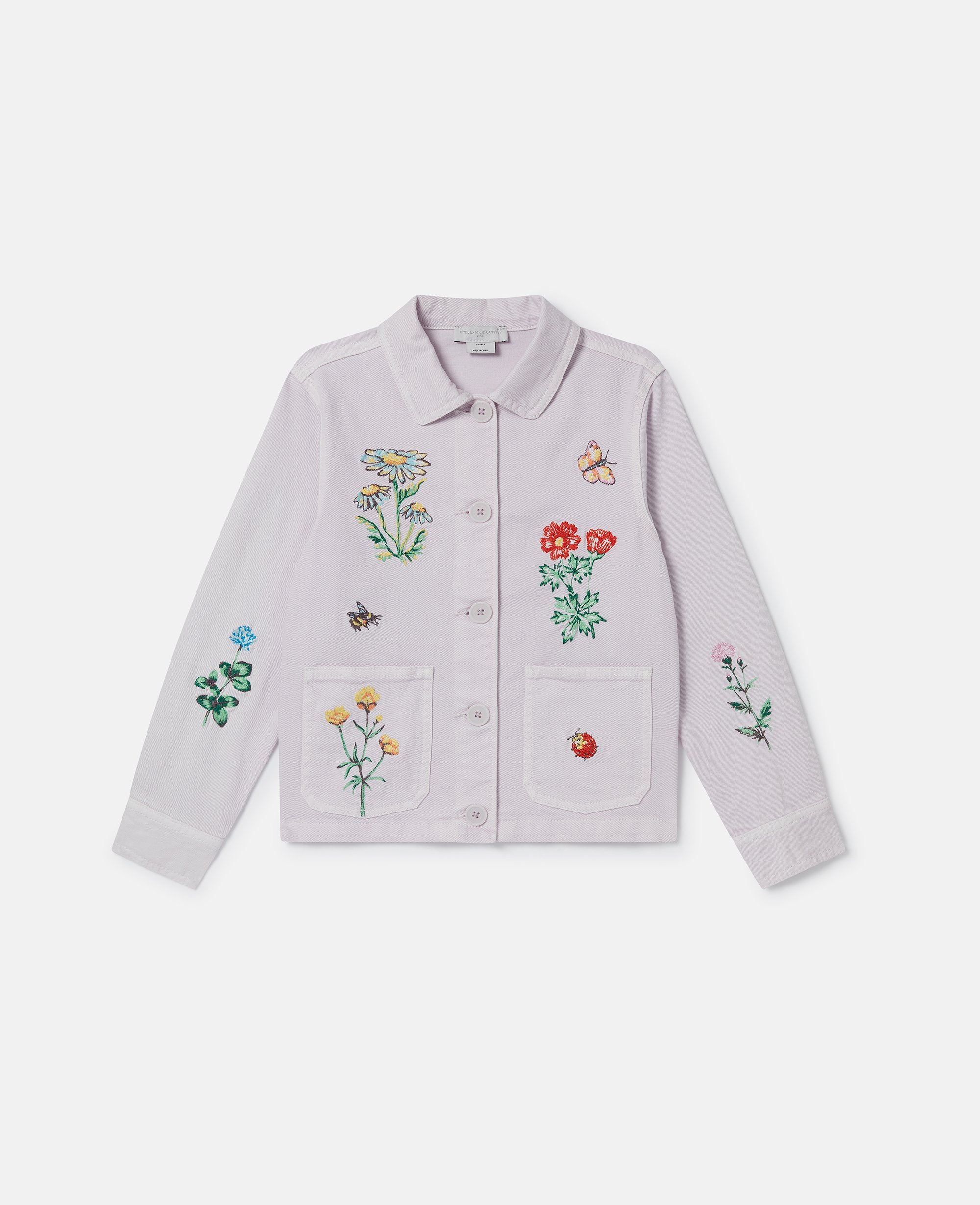 Flower Embroidered Collared Jacket, , Size: 8 - Stella McCartney - Modalova