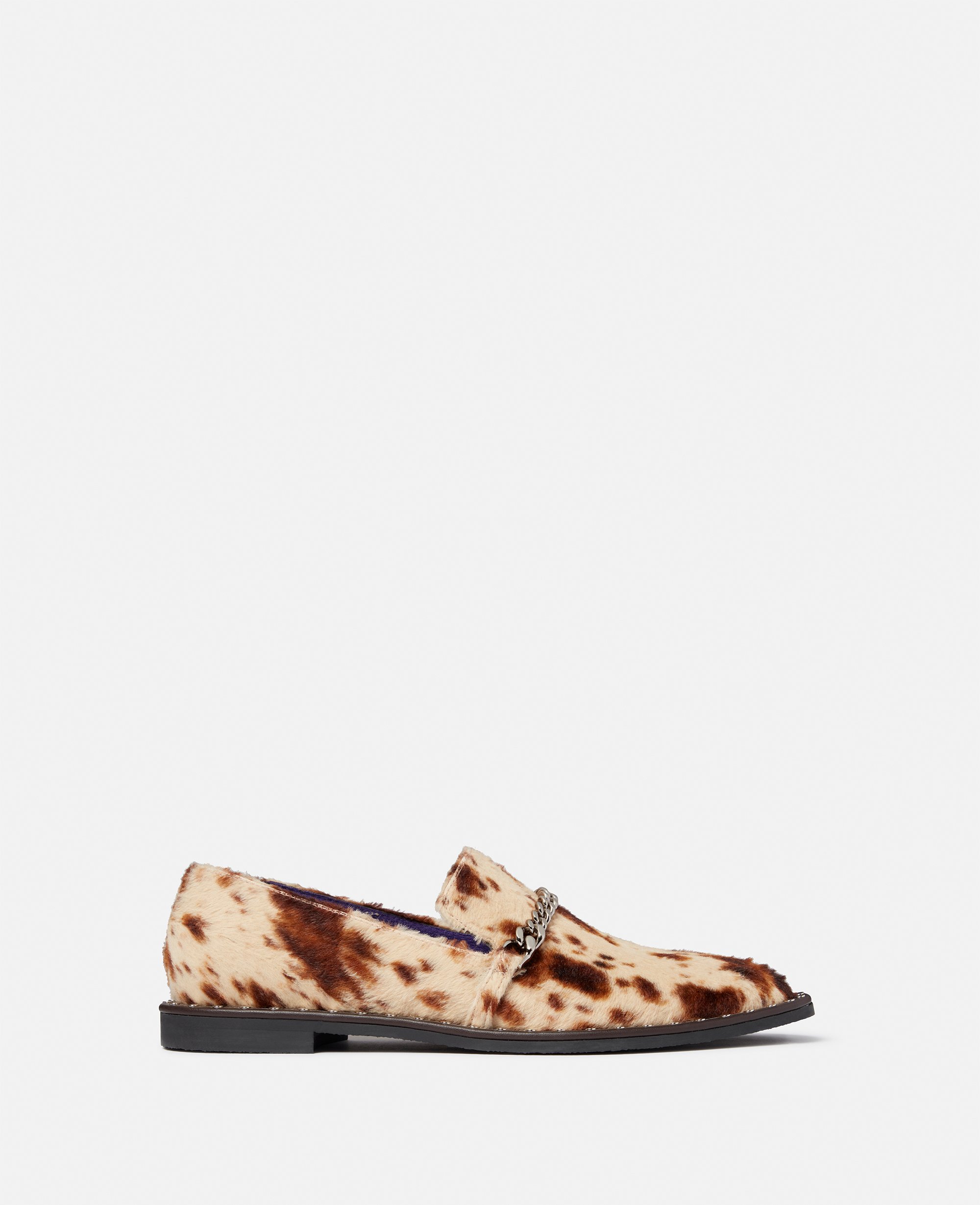 Stella Mccartney Falabella Appaloosa Print Velvet Loafers In Multicolour