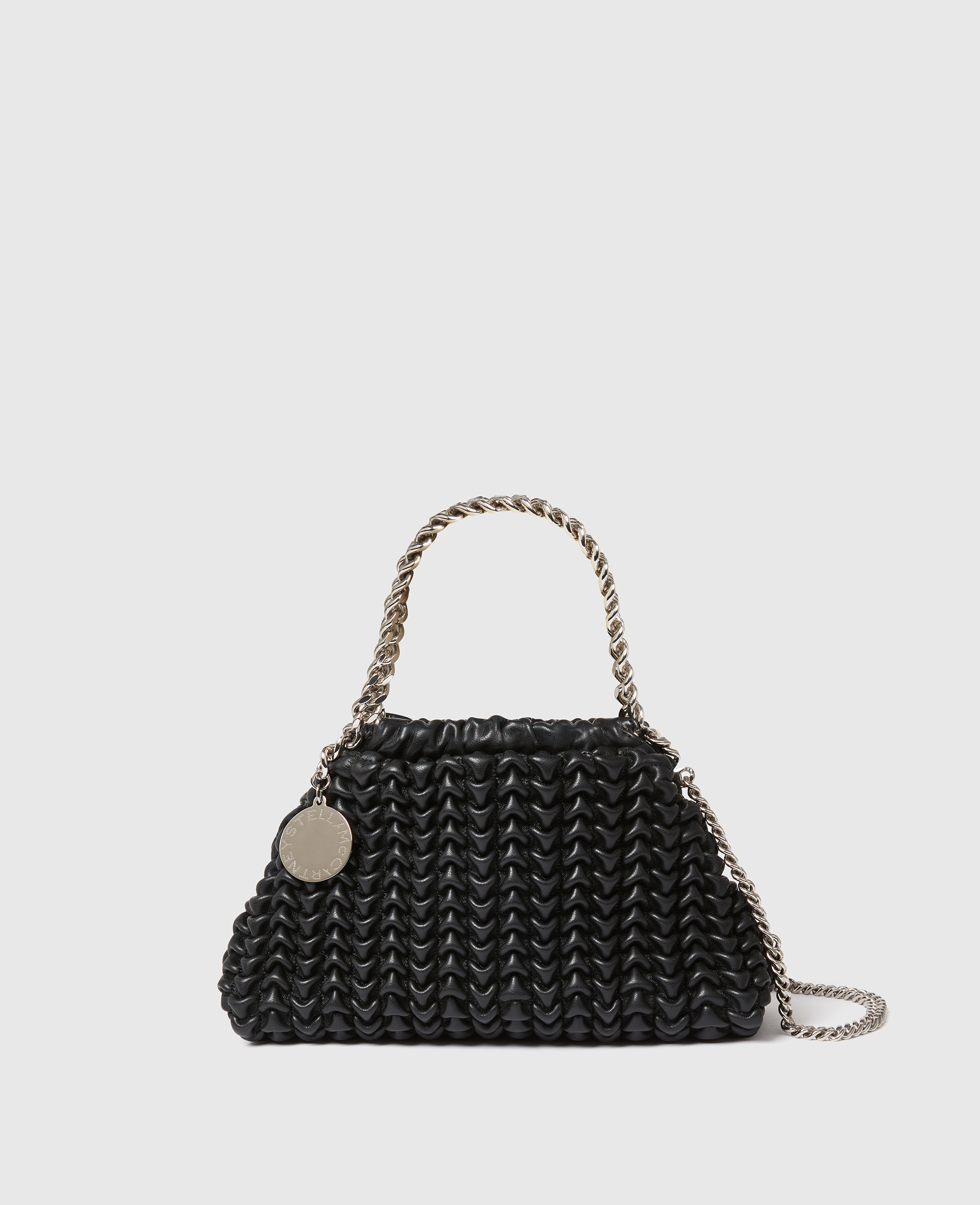 Stella Mccartney Falabella Popcorn Drawstring Crossbody Bag In Black
