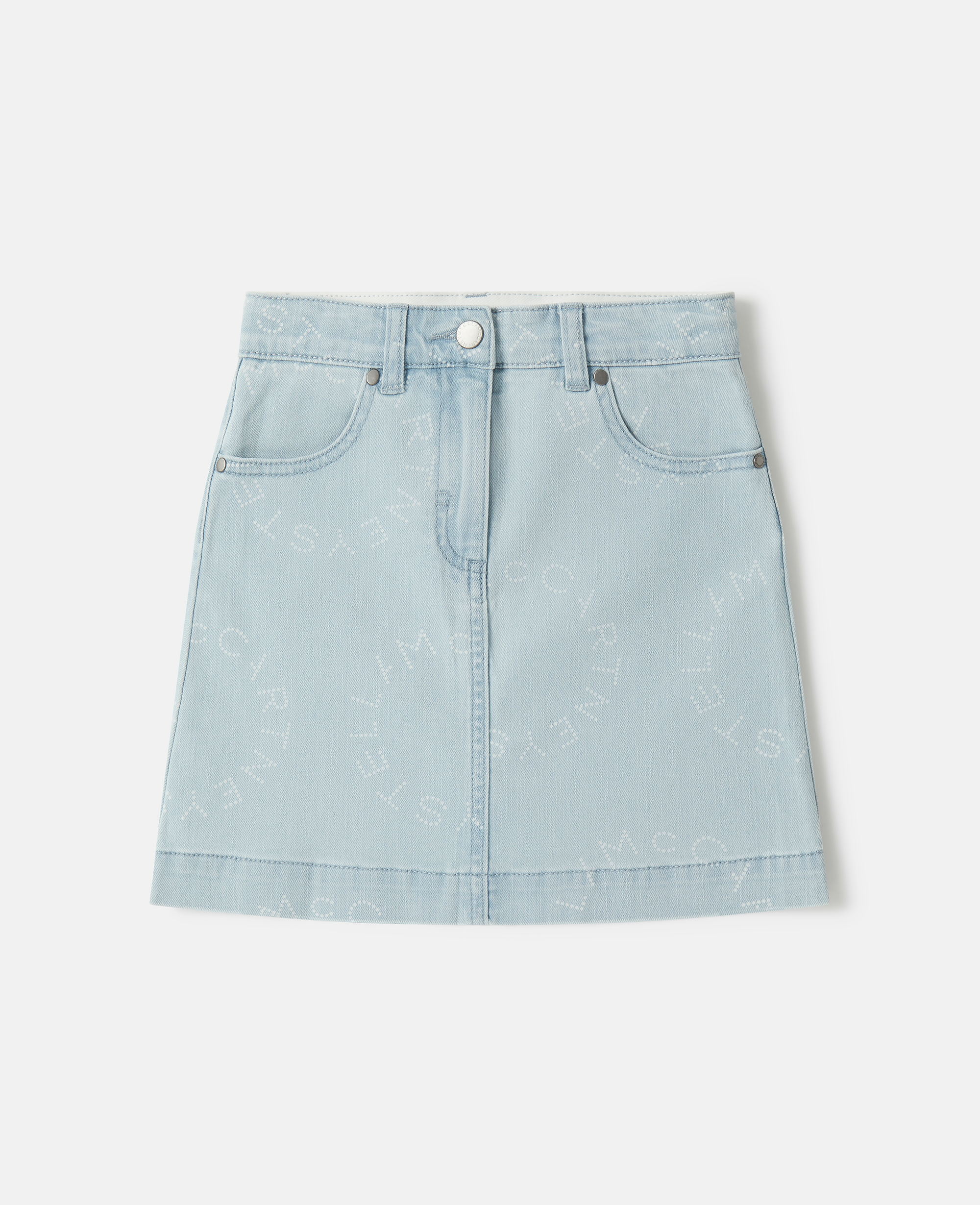 Stella McCartney – Medallion Logo Denim Skirt, Woman, Blue, Size: 8