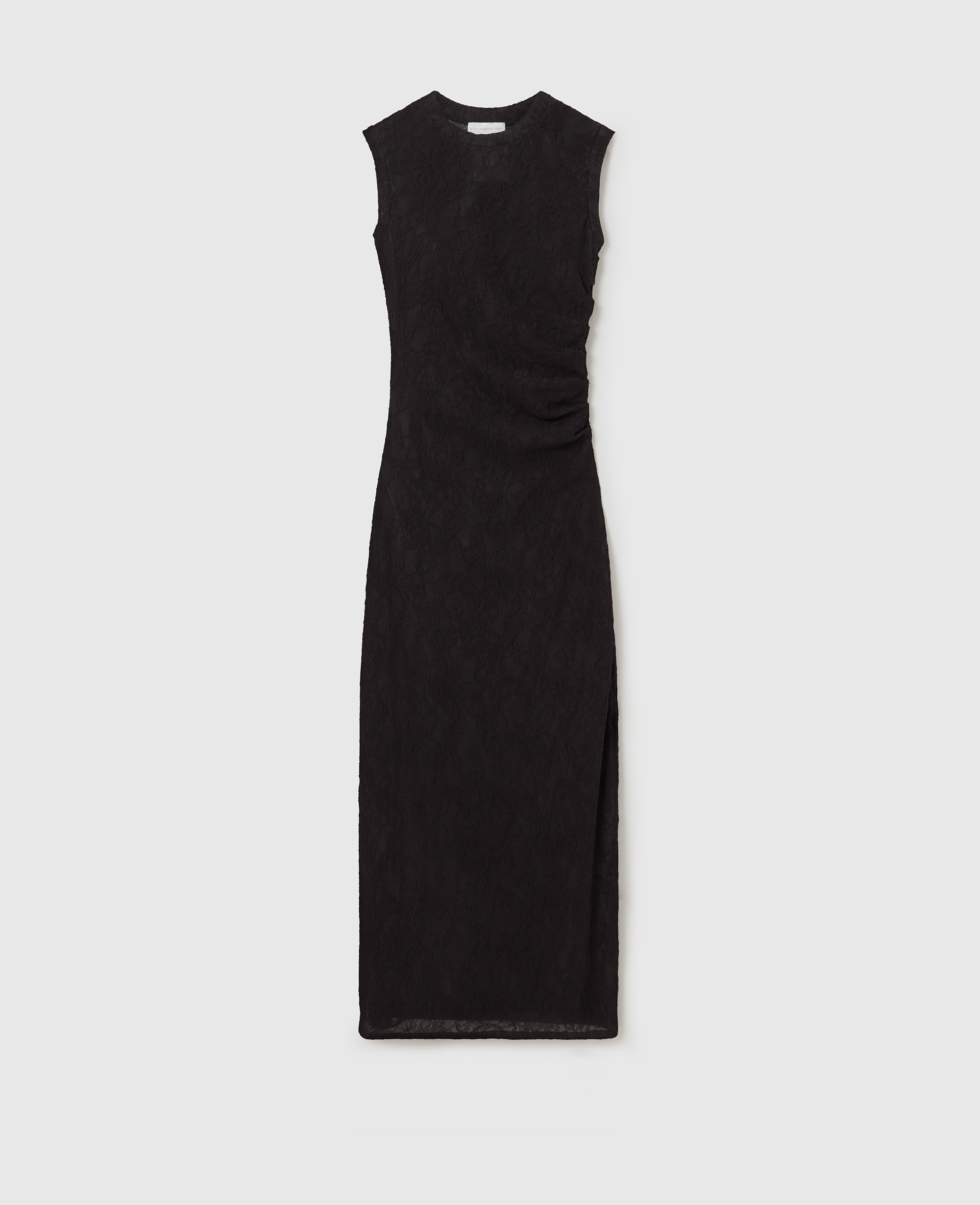 Stella Mccartney Sleeveless Crewneck Lace Midi Dress In Black