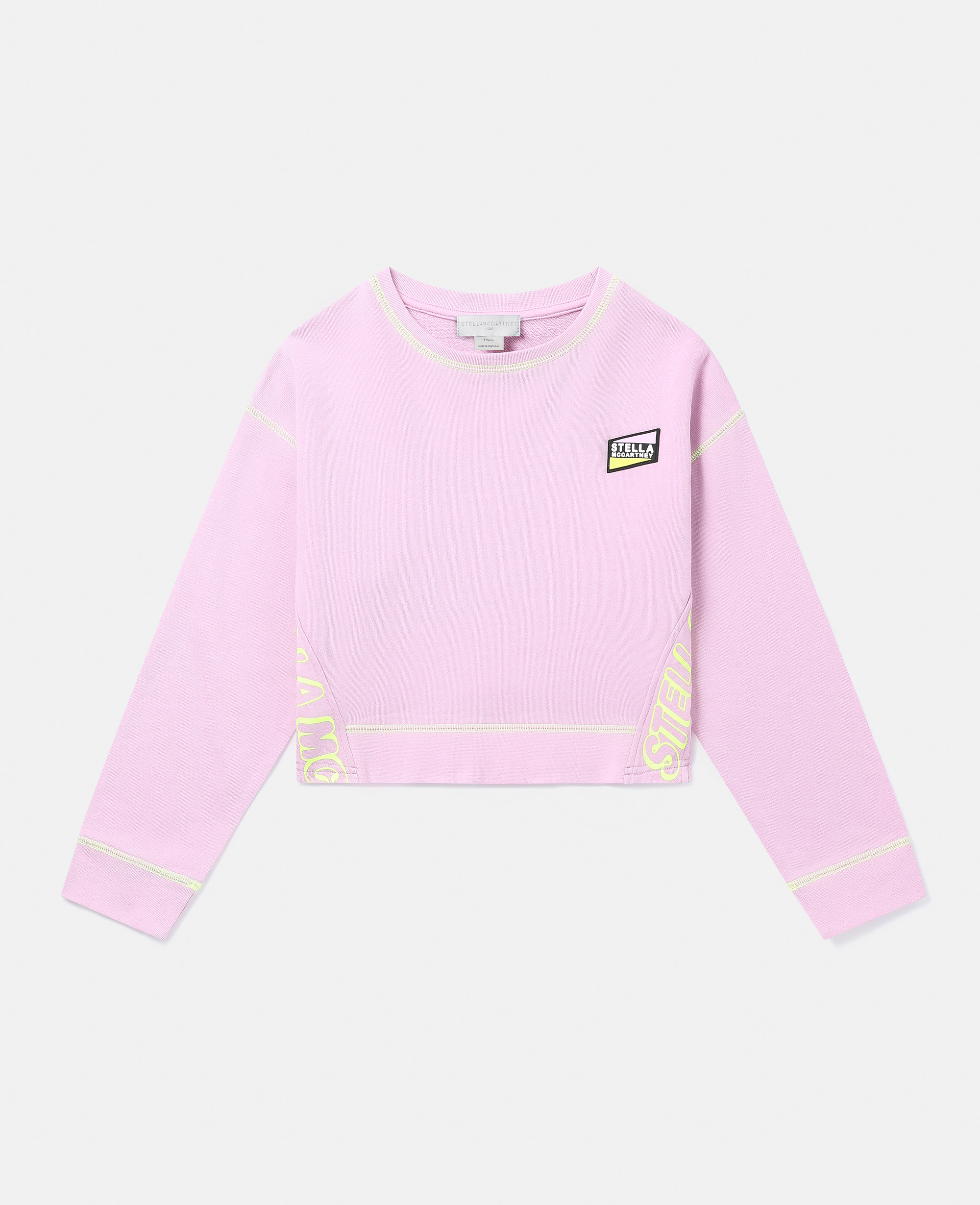 Stella McCartney – SMC Neon Trim Cropped Sweatshirt, Woman, Lilac, Size: 5