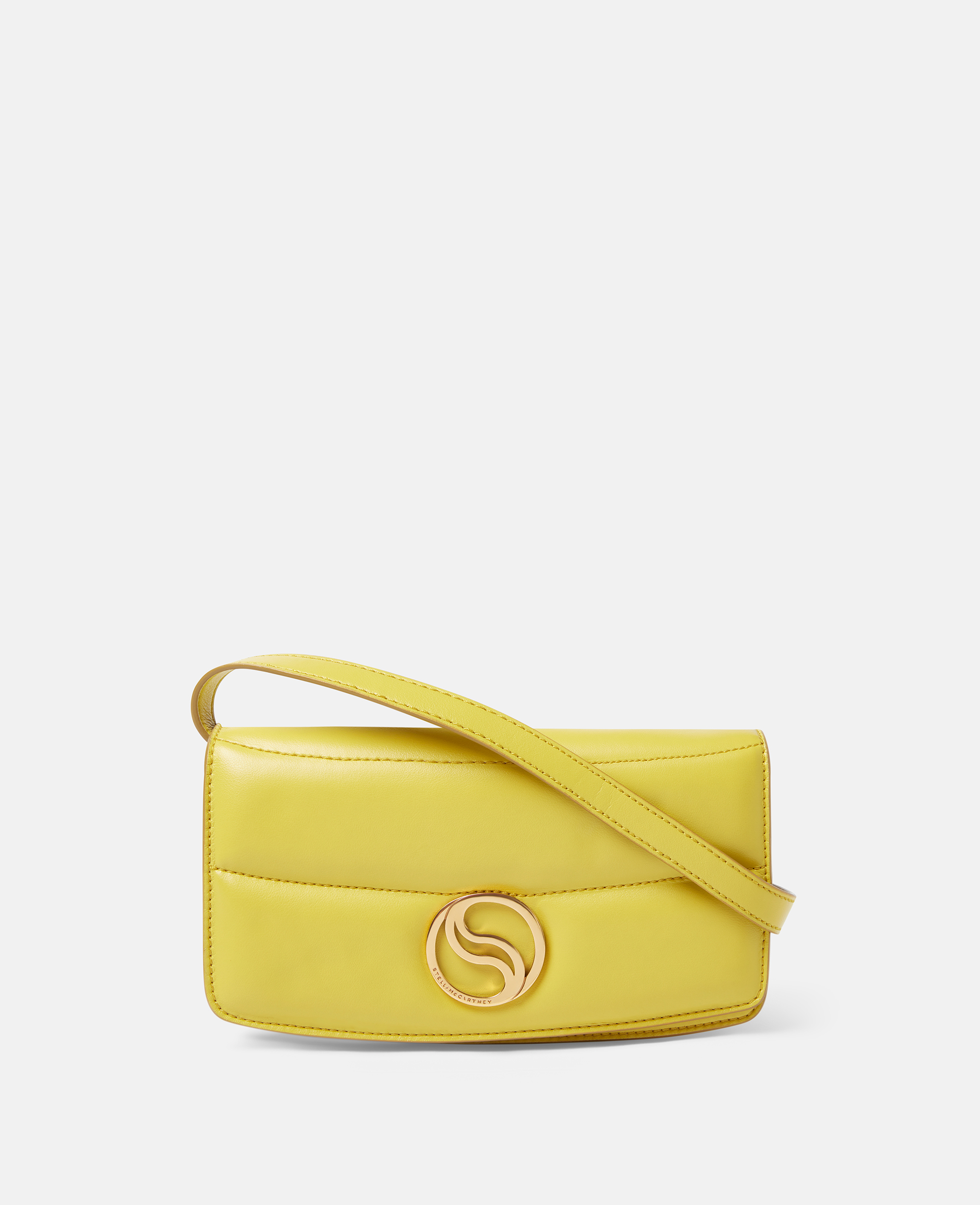 stella mccartney - s-wave padded wallet on strap, woman, lime green