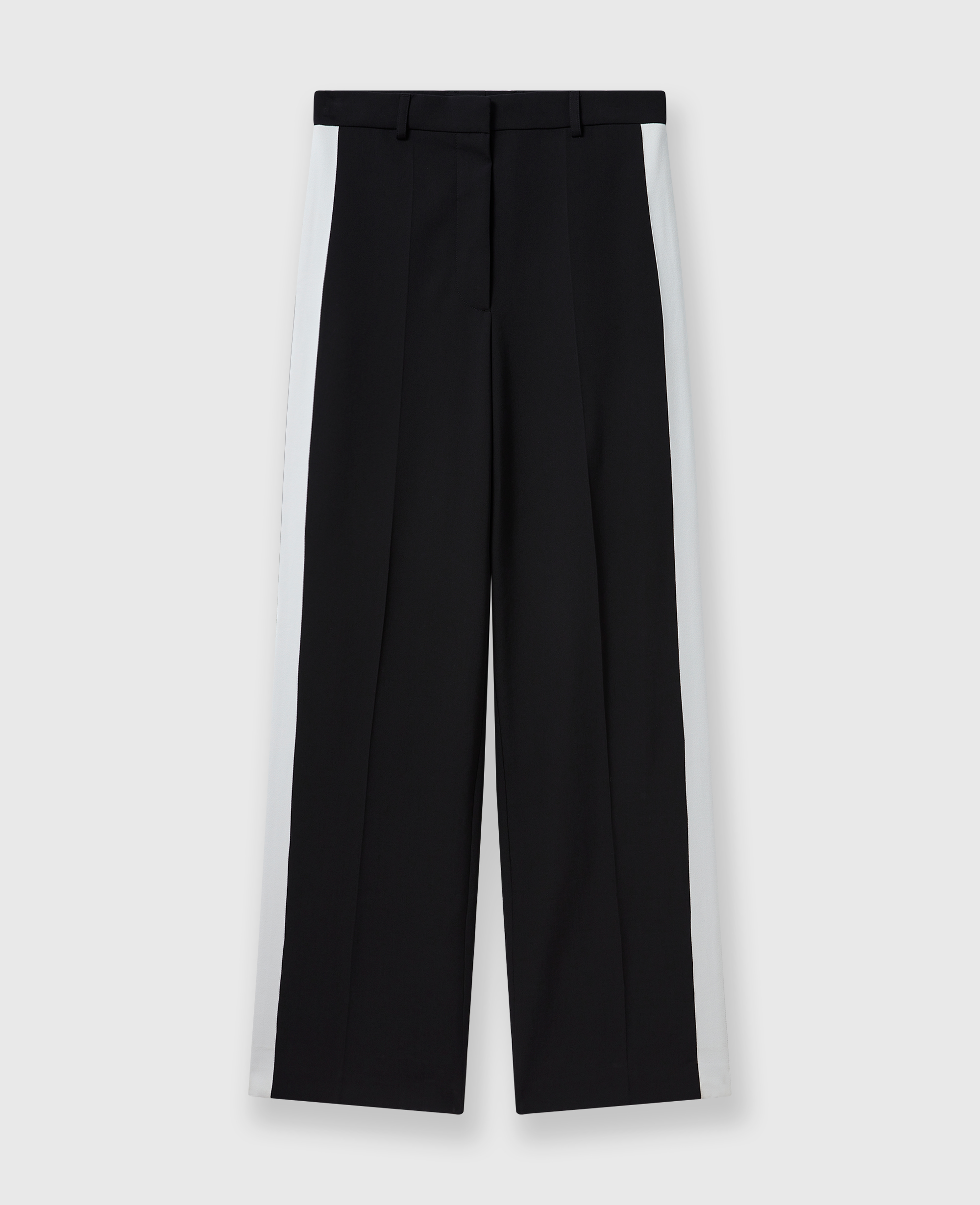 Stella Mccartney Low-rise Stripe Straight-leg Trousers In Black And White