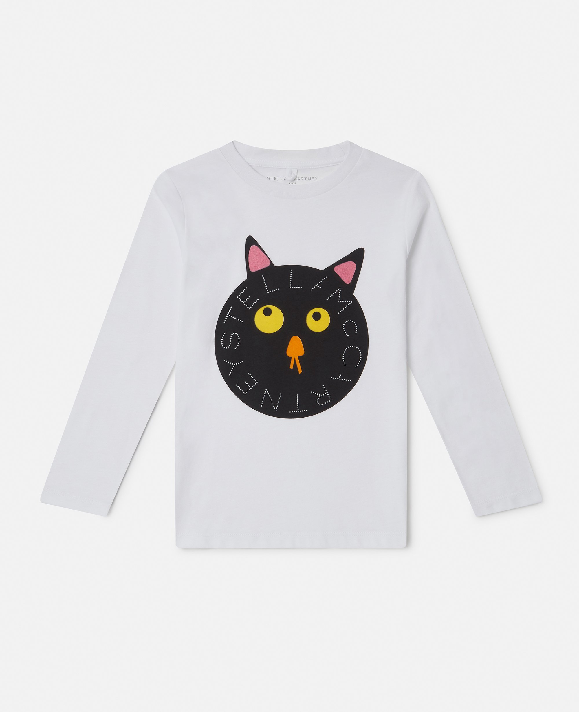 Spooky Cat Logo Long-Sleeve T-Shirt, Woman, , Size: 10 - Stella McCartney - Modalova