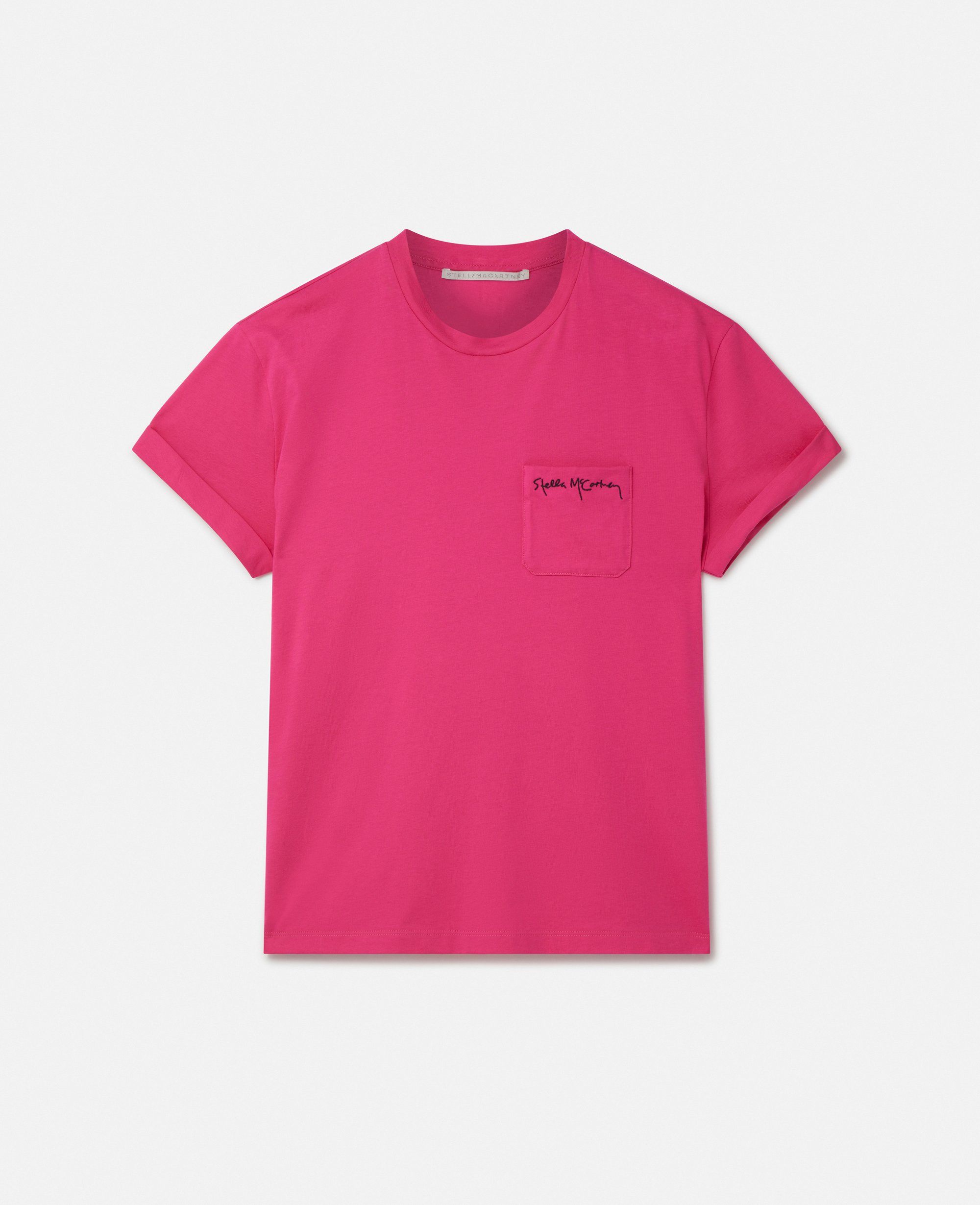 Stella McCartney – Stella Logo Heart Embroidery T-Shirt, Woman, Pink, Size: XL