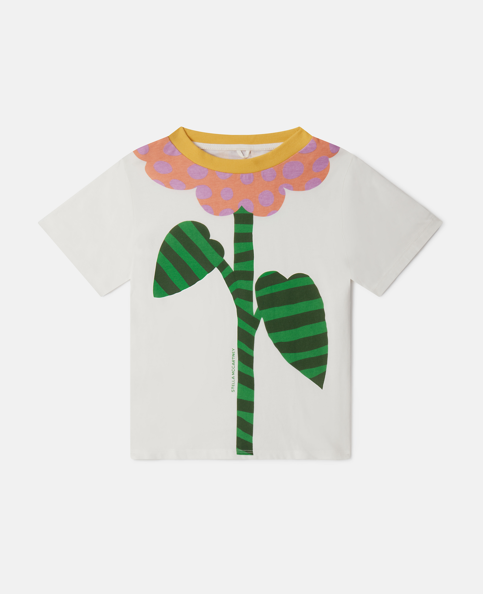 Stella Mccartney Kids' Flower Graphic T-shirt In Neutral