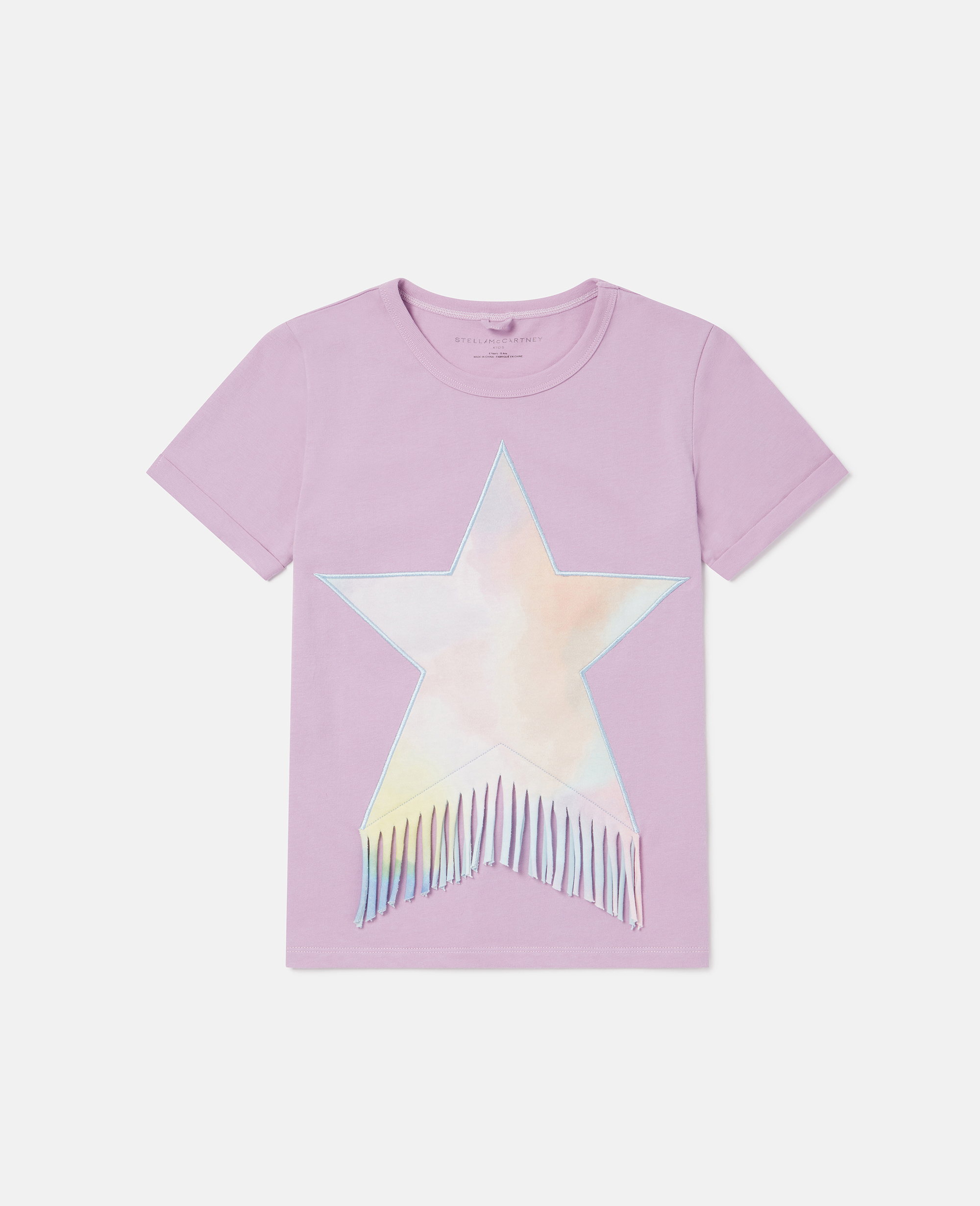 Stella Mccartney Kids' Fringed Star T-shirt In Blue