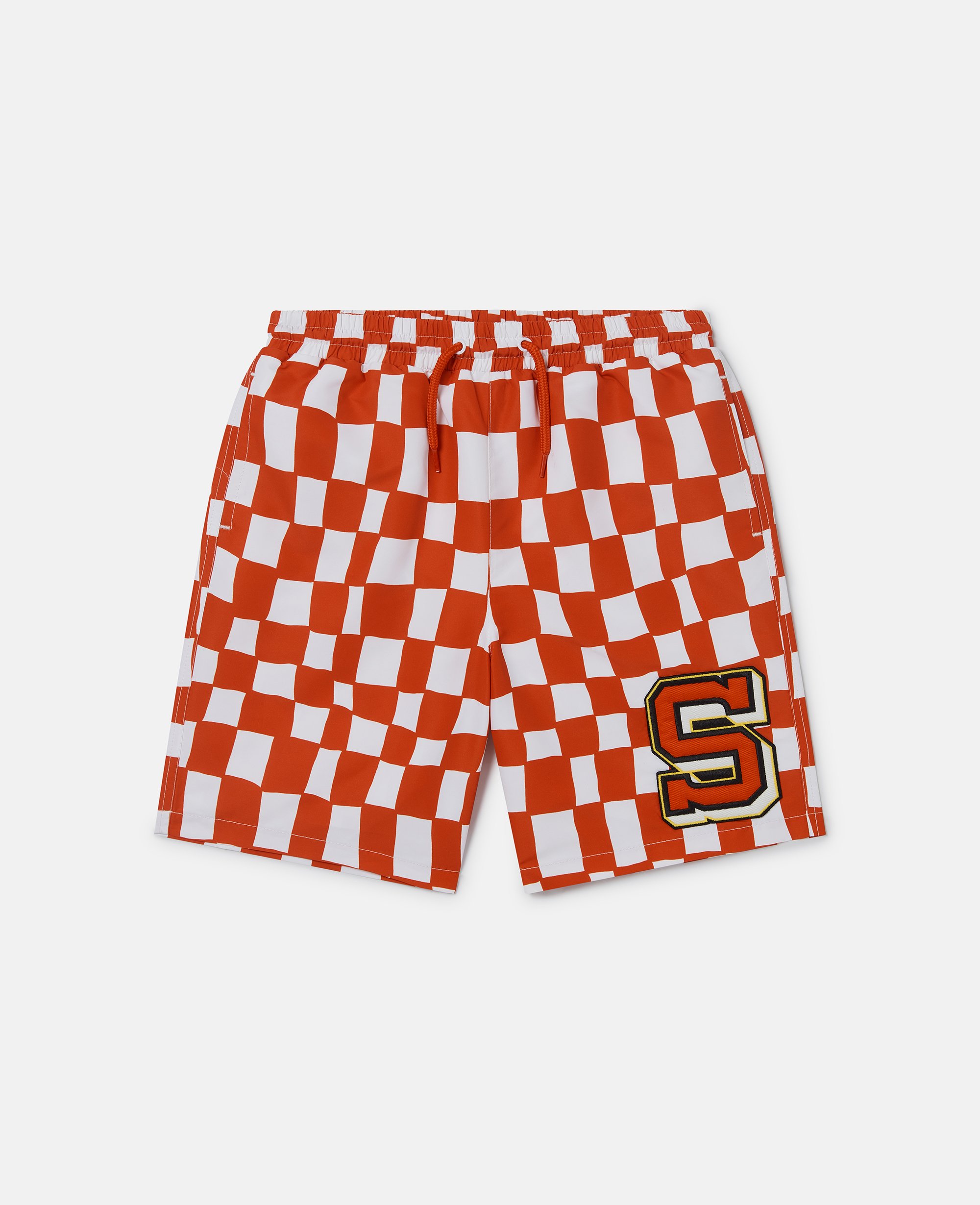 Brand Initial Check Swim Shorts, , Size: 5 - Stella McCartney - Modalova