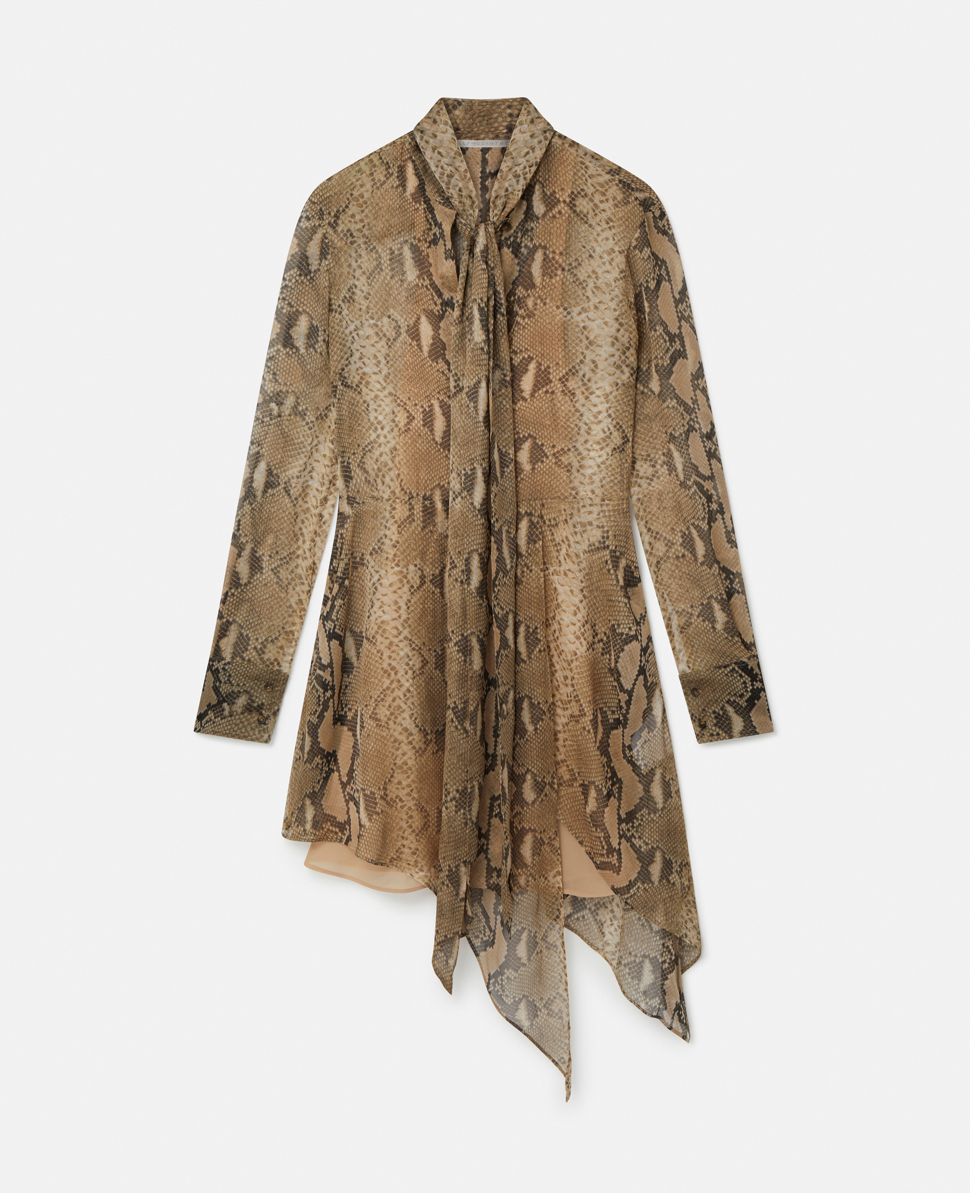 STELLA MCCARTNEY PYTHON PRINT SILK CHIFFON DRESS