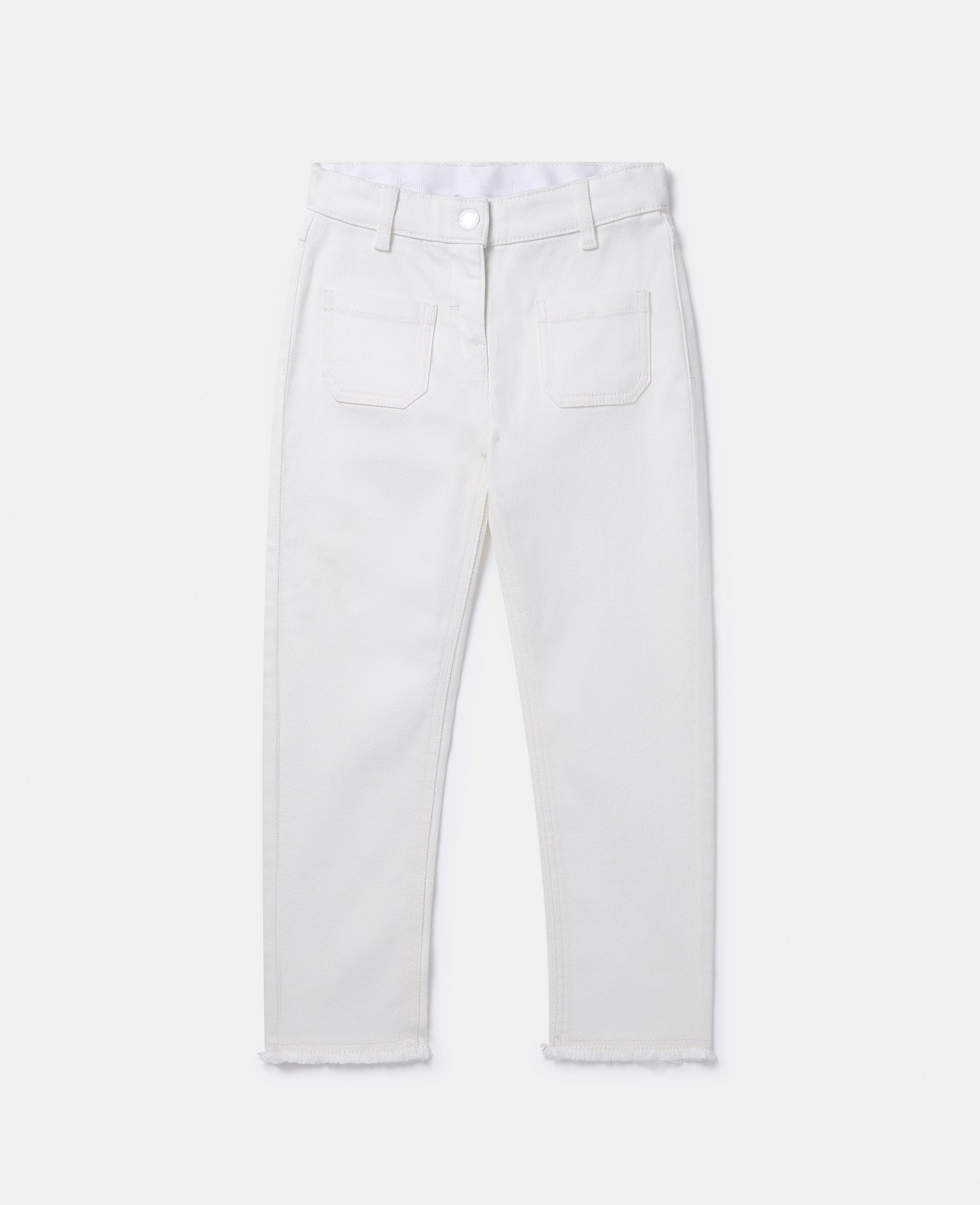 Stella Mccartney Kids' Patch Pocket Straight Leg Jeans In White
