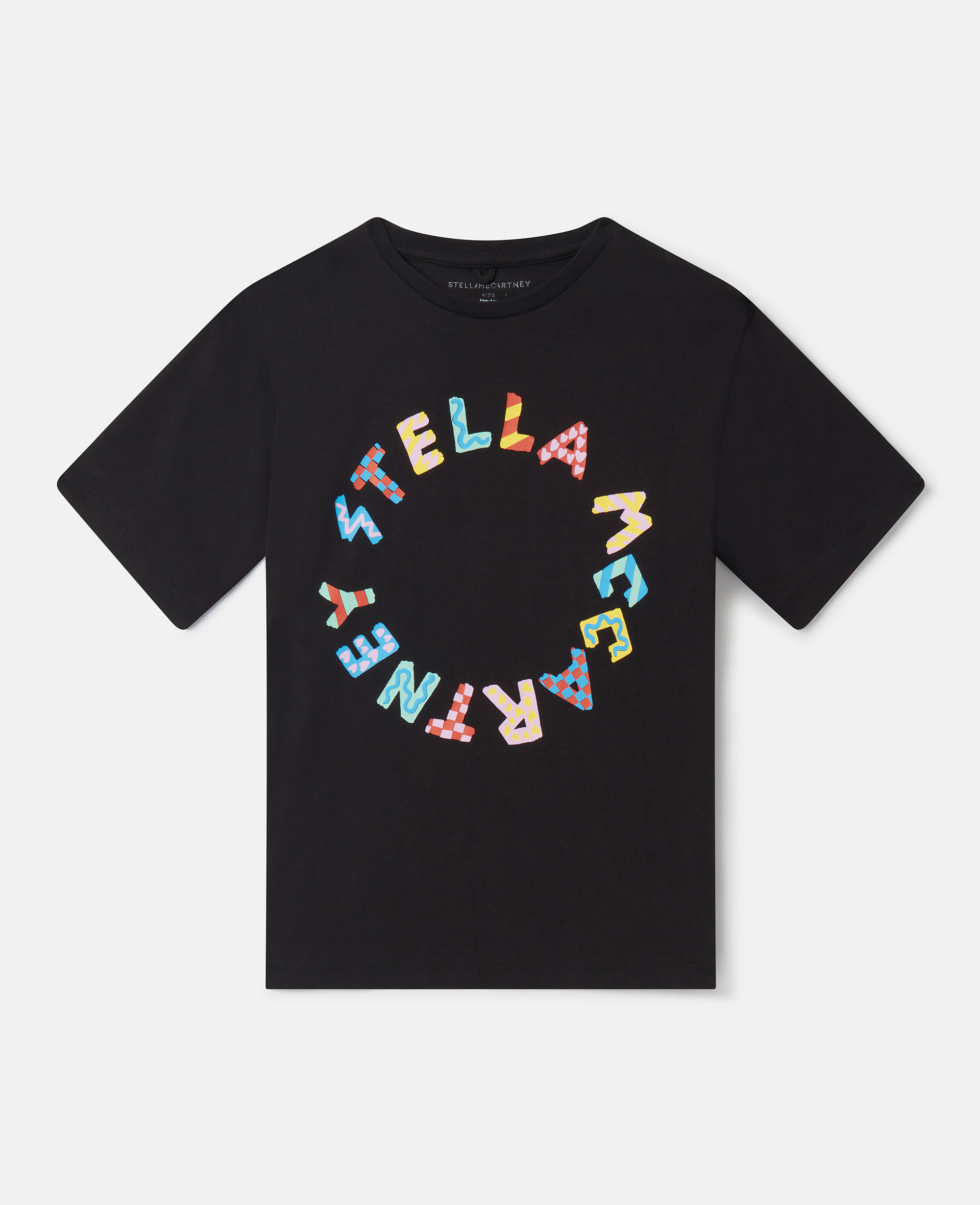 Stella Mccartney Kids' Medallion Logo T-shirt In Black
