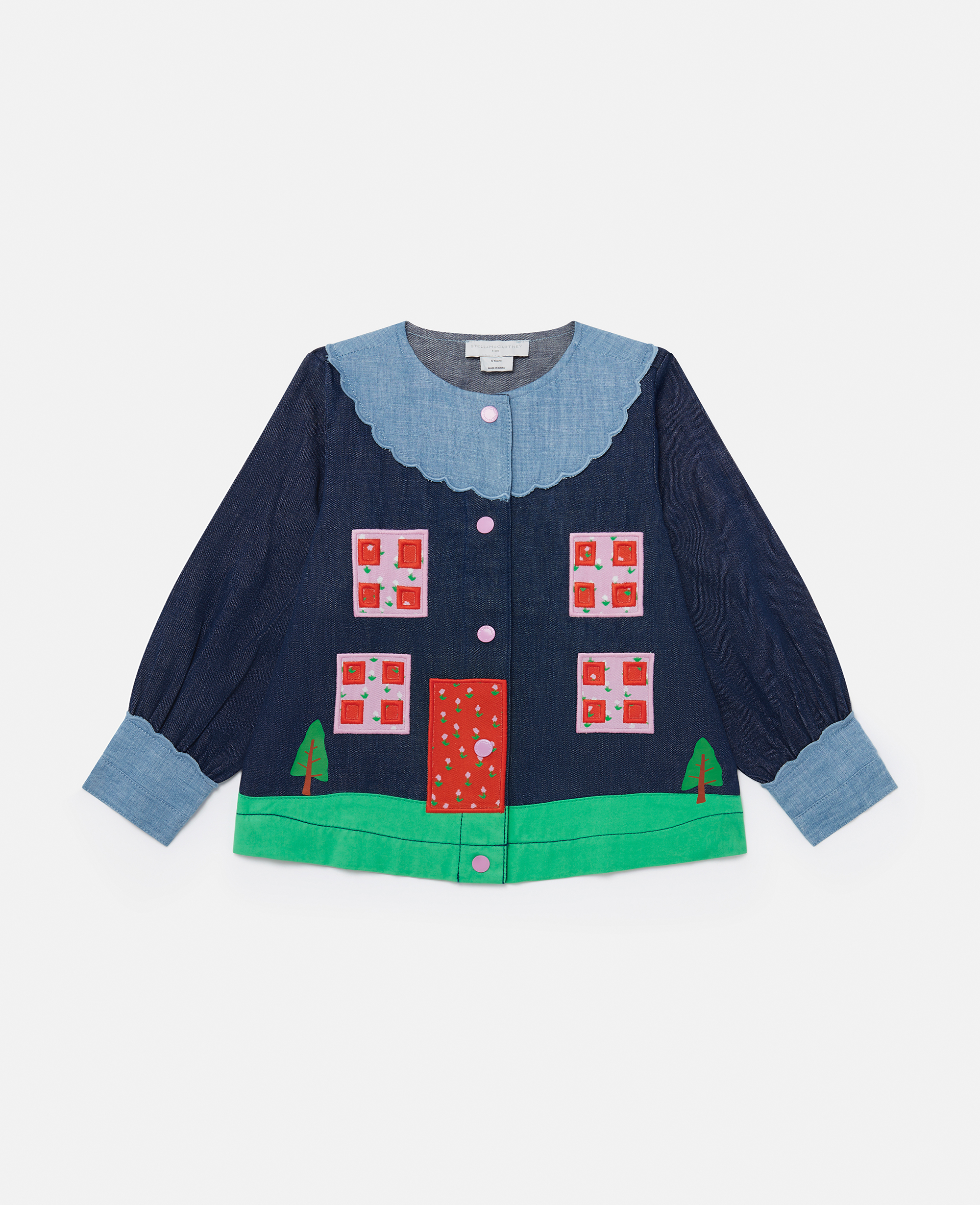 Stella Mccartney Farmyard Appliqué Long-sleeve Blouse In Multicolor