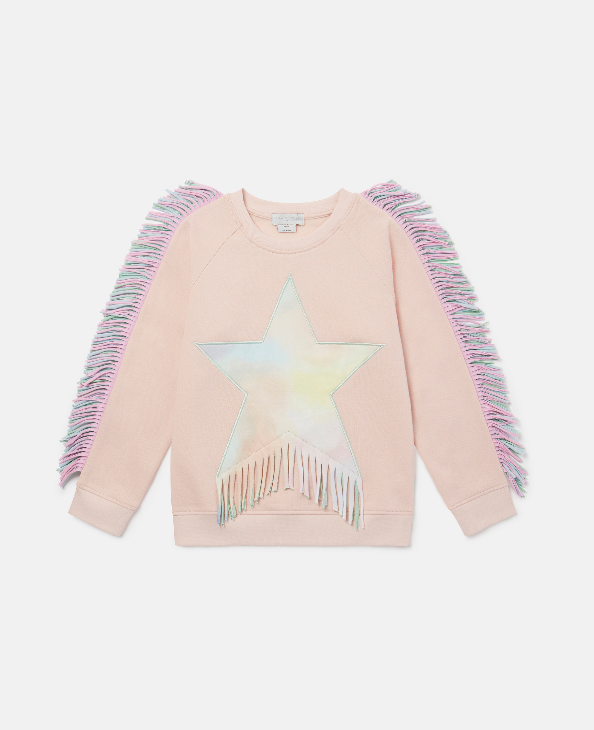 Stella Mccartney Kids' Fringed Star Sweatshirt In Multicolour