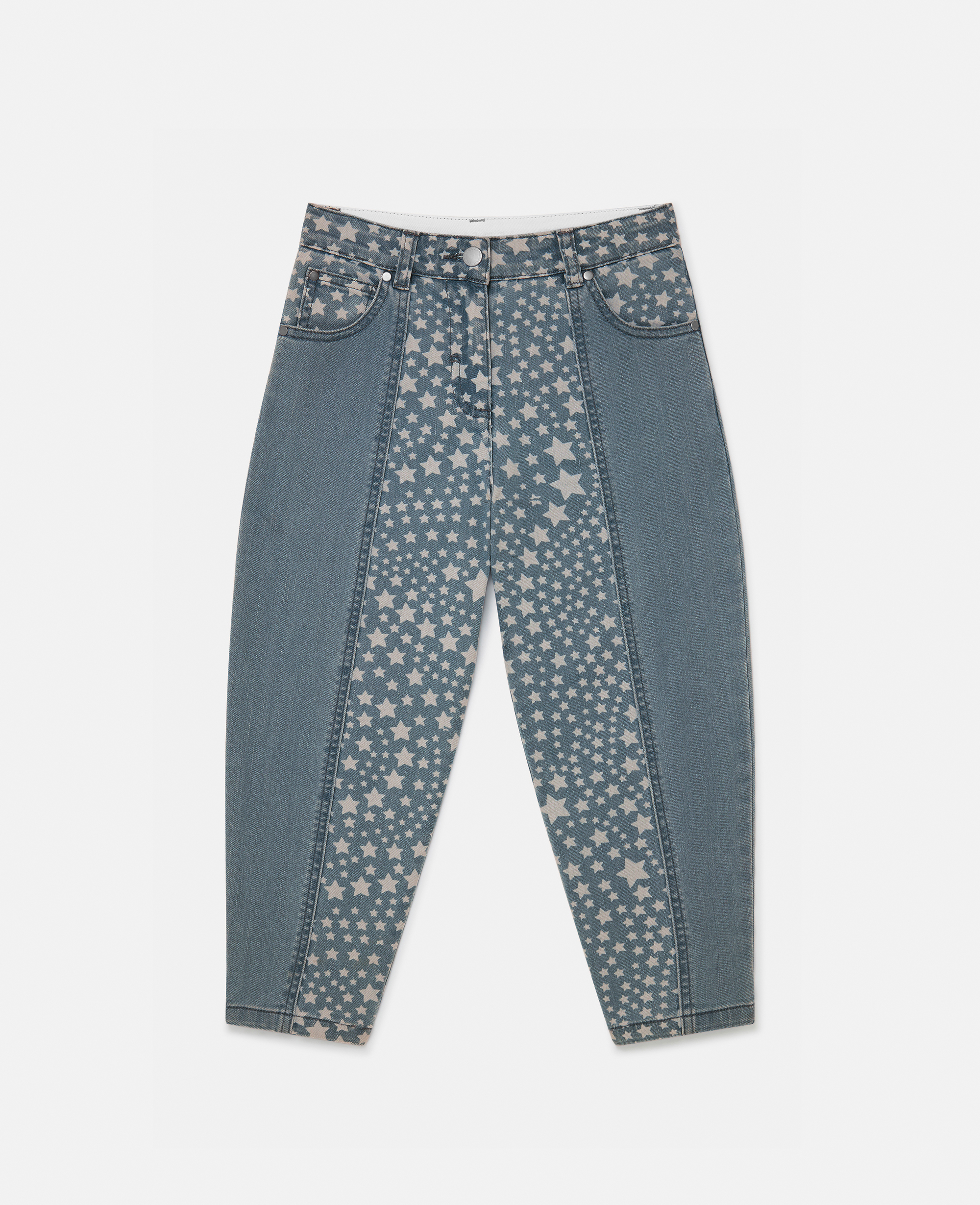 Shop Stella Mccartney Star Pattern Chaps Denim Jeans In Denim Blue