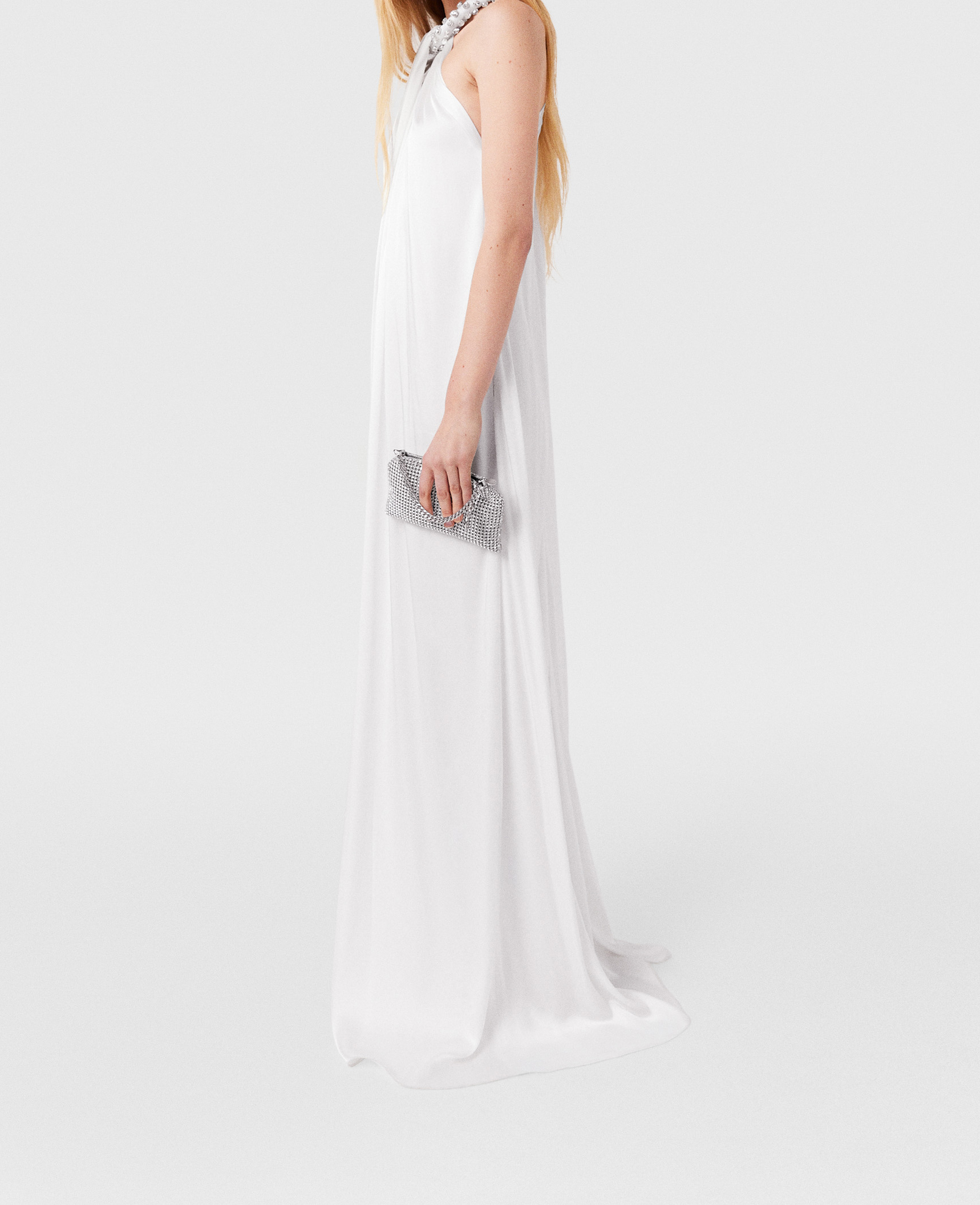 Robe longue en satin a dos nu et cristaux, , , Taille: 36 - Stella McCartney - Modalova