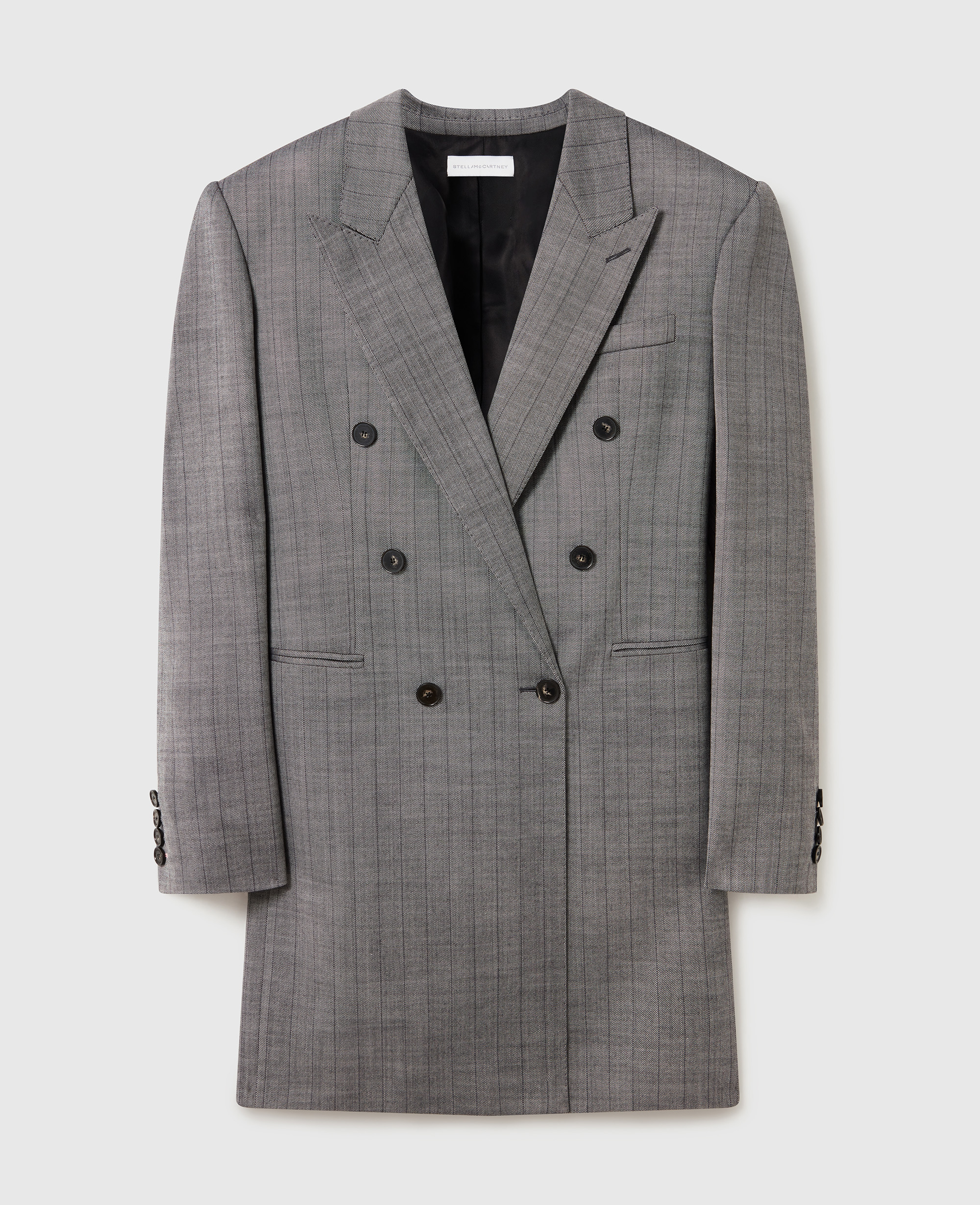 Stella McCartney - Minikleid mit zweireihigem Nadelstreifen-Blazer, Frau, Grau, Größe: 40