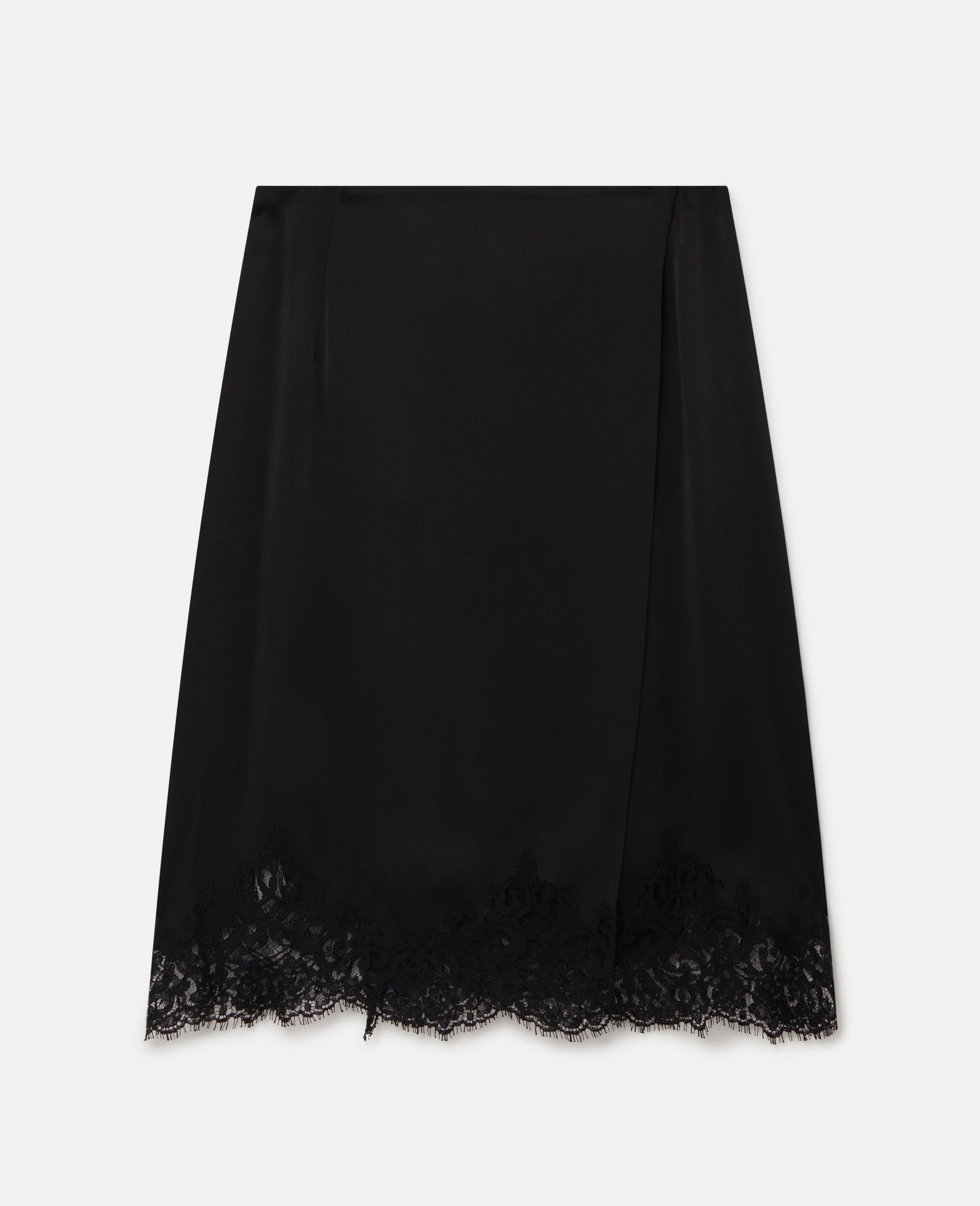Stella Mccartney Guipure Lace Trim Skirt In Black