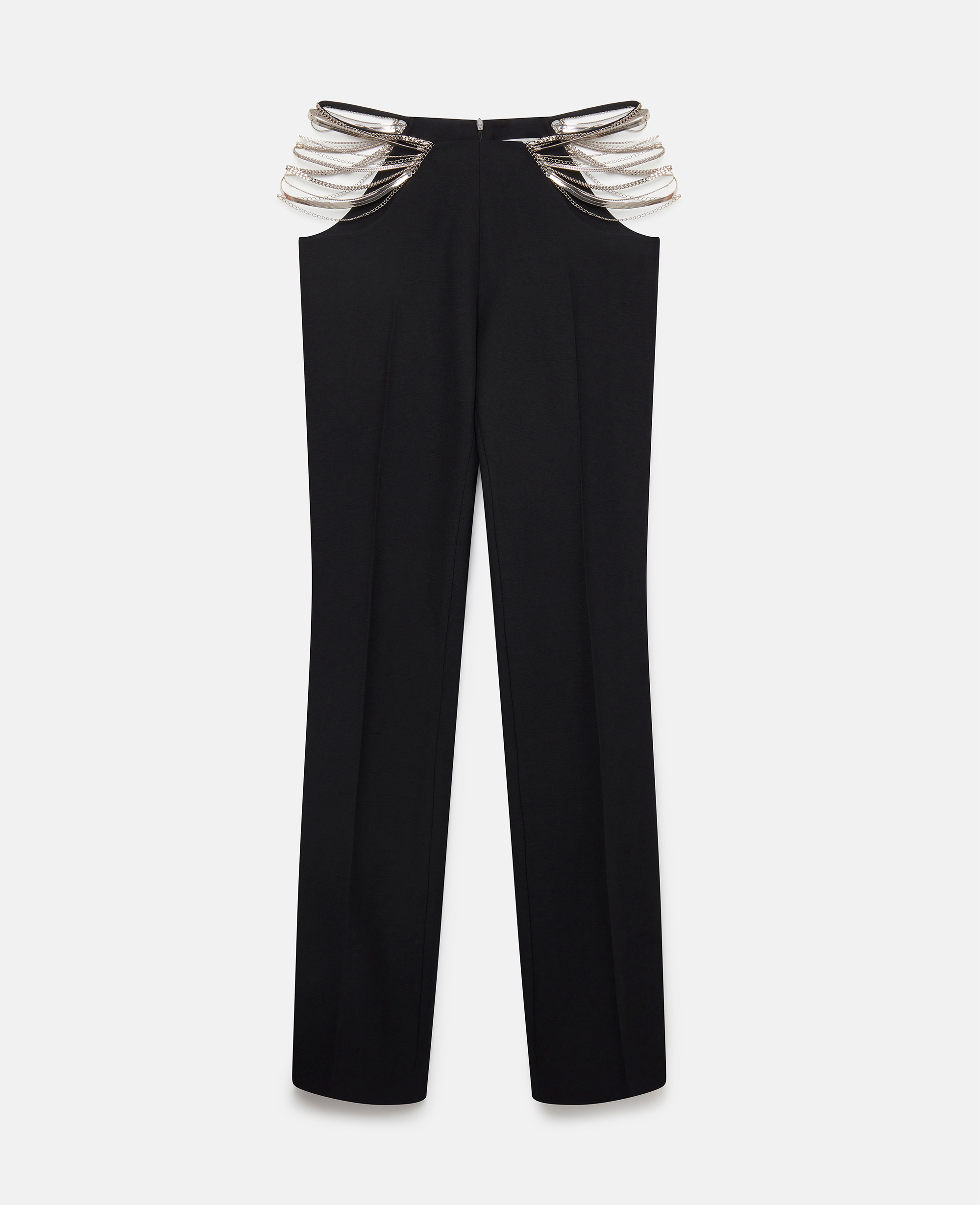 Stella Mccartney Ultra Low Rise Chain Trousers In Black