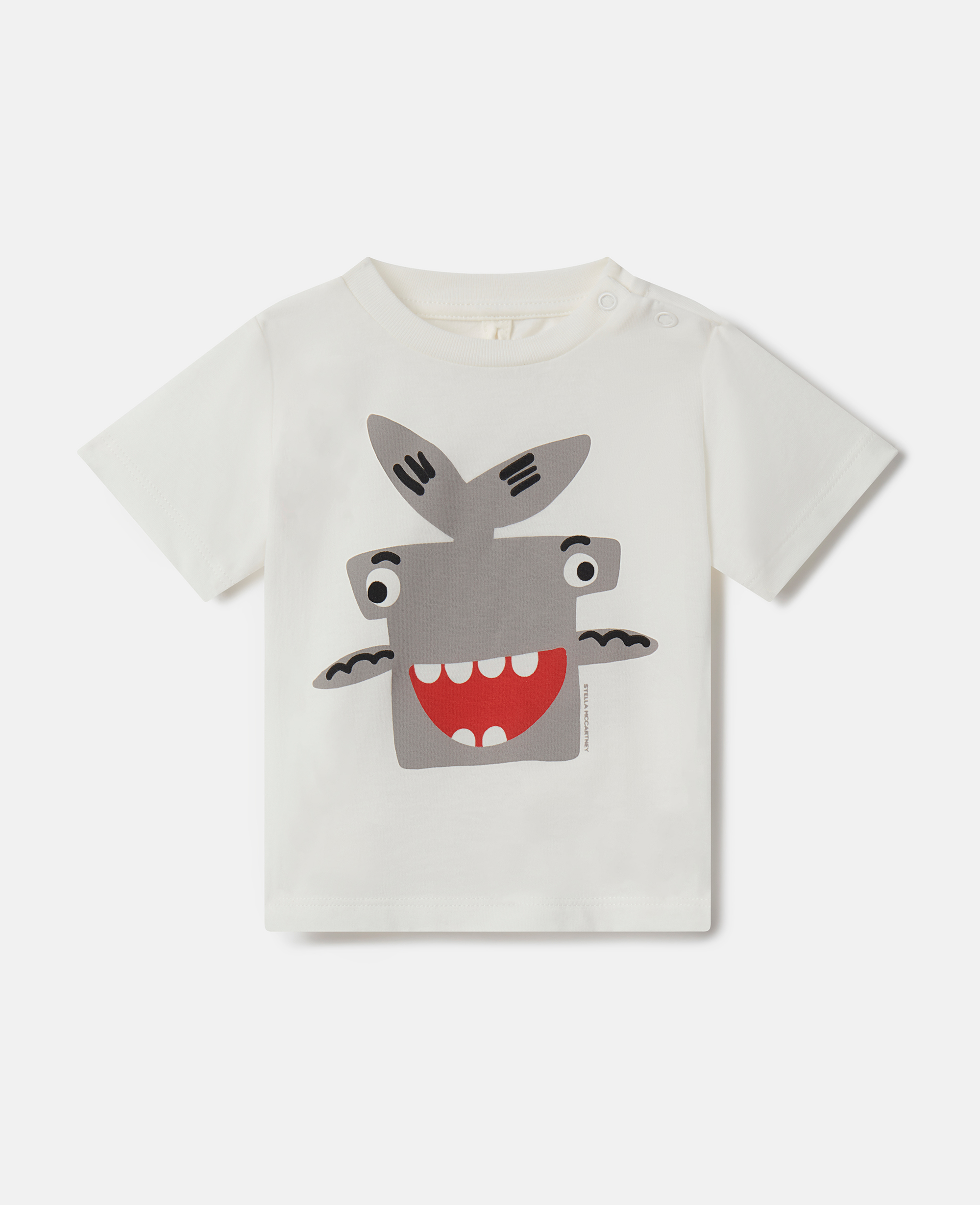 Stella Mccartney Kids' Shark Motif T-shirt In Ivory