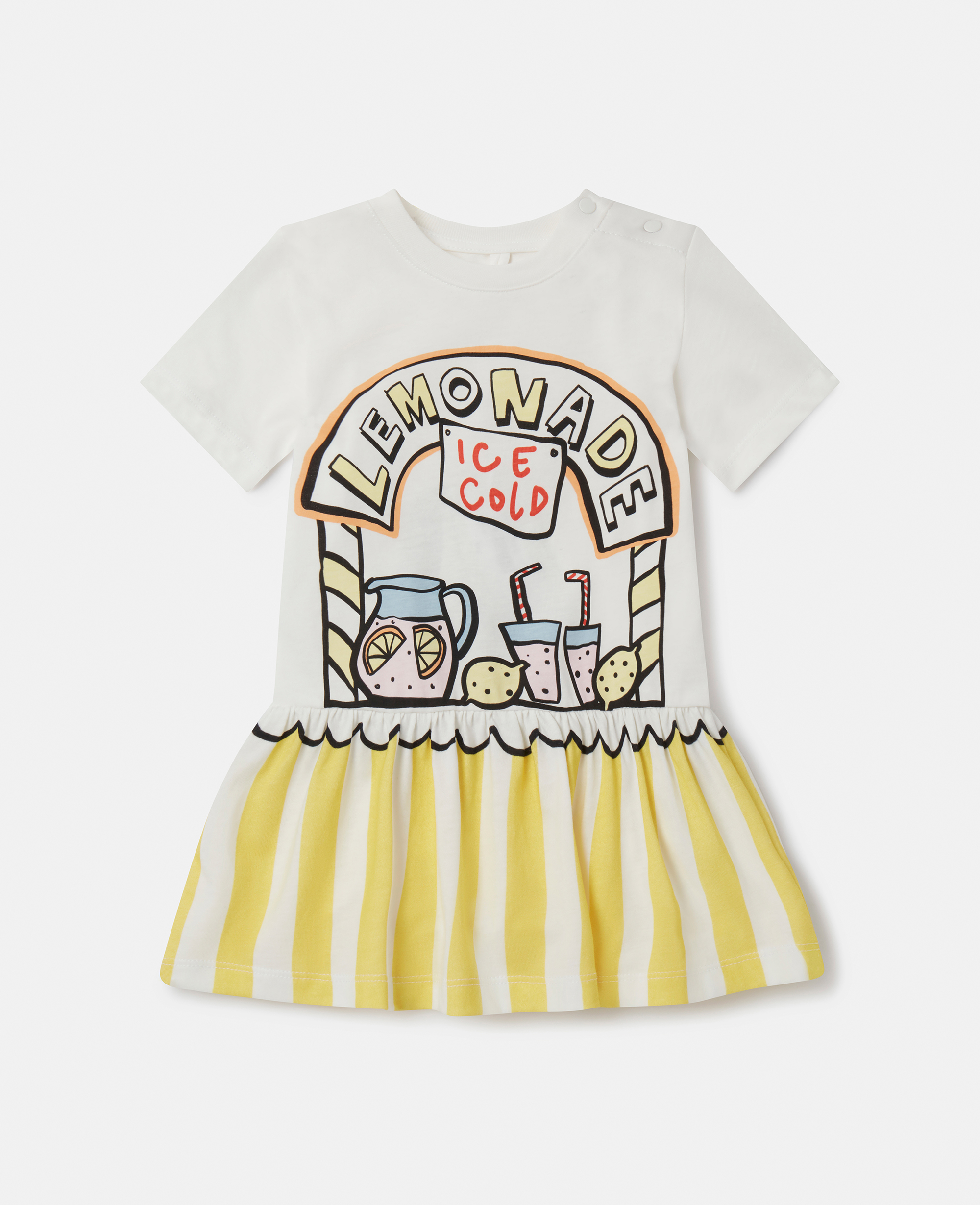 stella mccartney - robe t-shirt à imprimé stand de limonade, femme, ivoire, taille: 36m