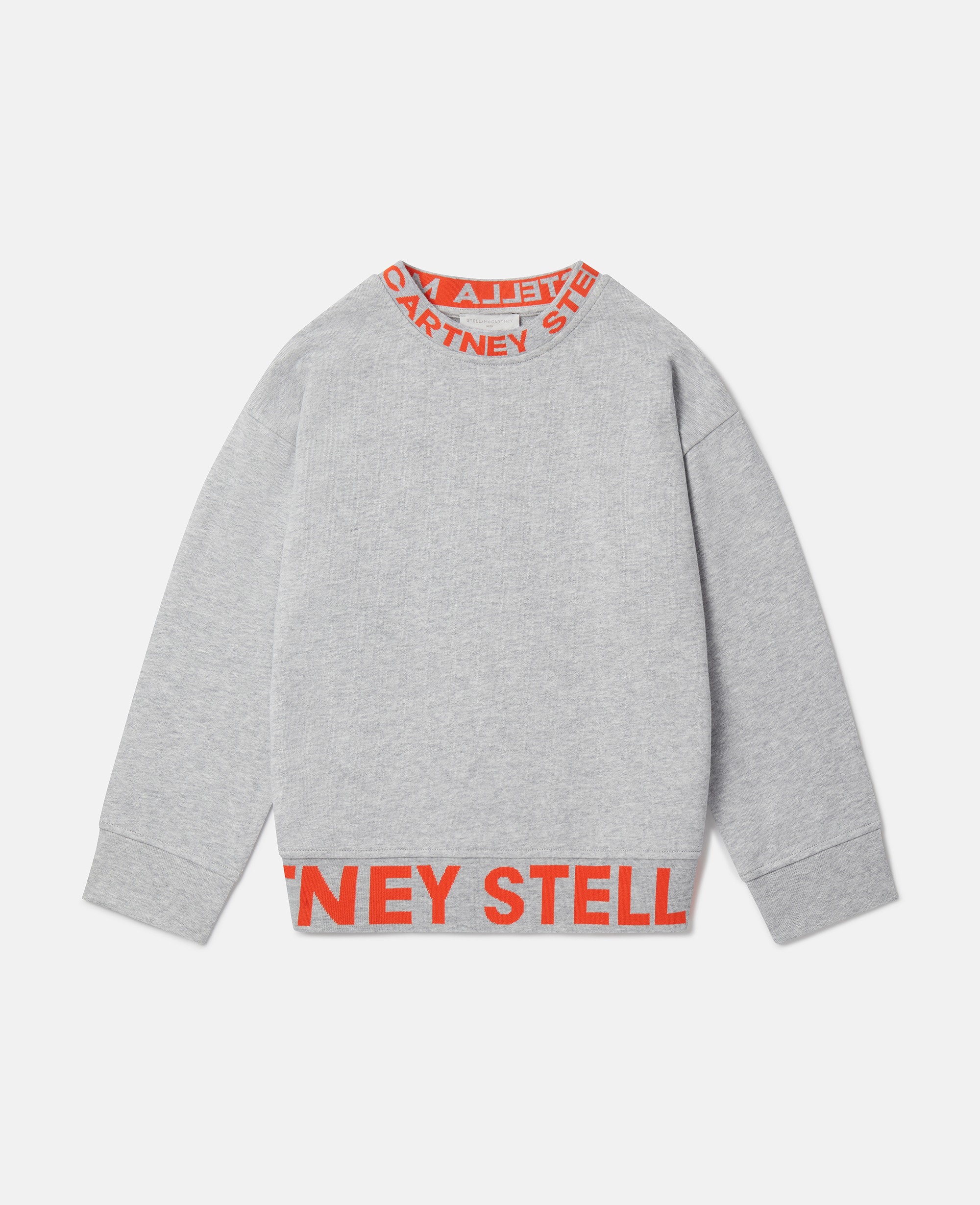 Stella Mccartney Kids' Logo Tape Sweatshirt In Grey Melange