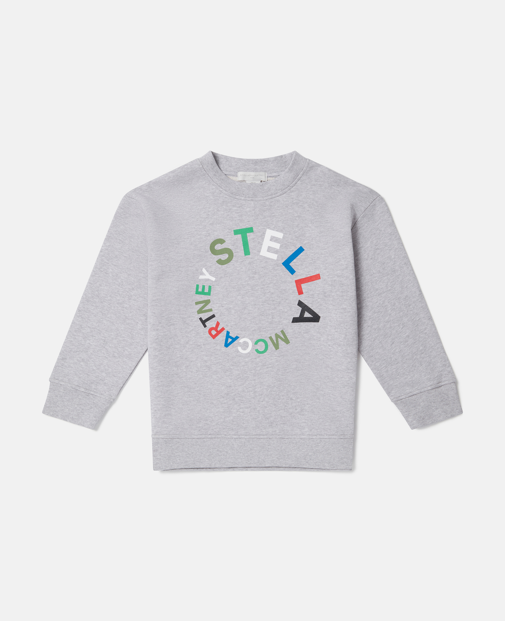 stella mccartney - circular logo embroidery sweatshirt, woman, grey, size: 4