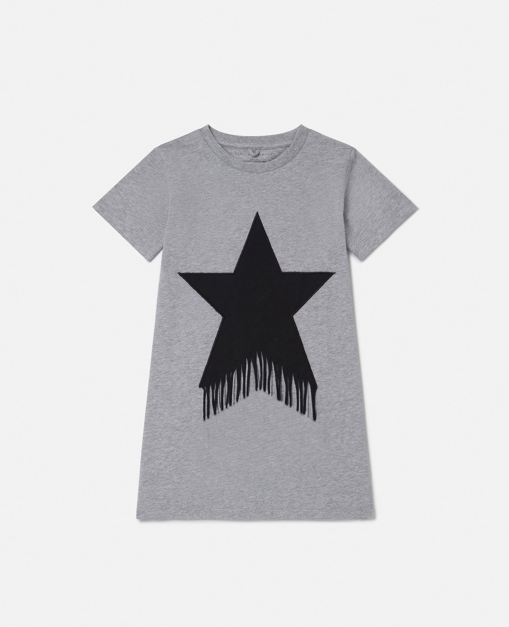 T-Shirt-Kleid mit Fransen und Stern-Motiv, Frau, , Größe: 4 - Stella McCartney - Modalova