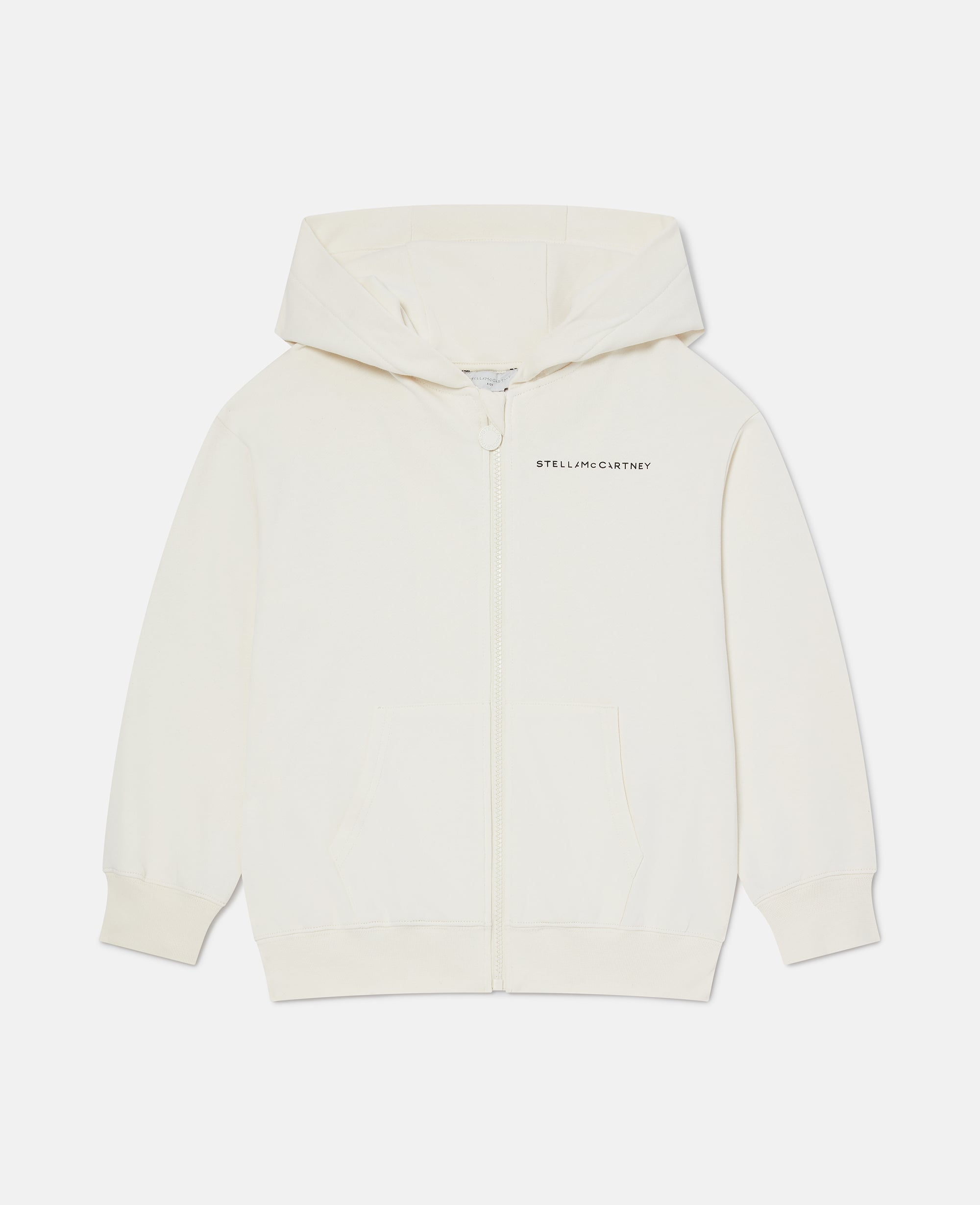 Stella McCartney - Logo Full-Zip Hoodie, Woman, Cream, Size: 8