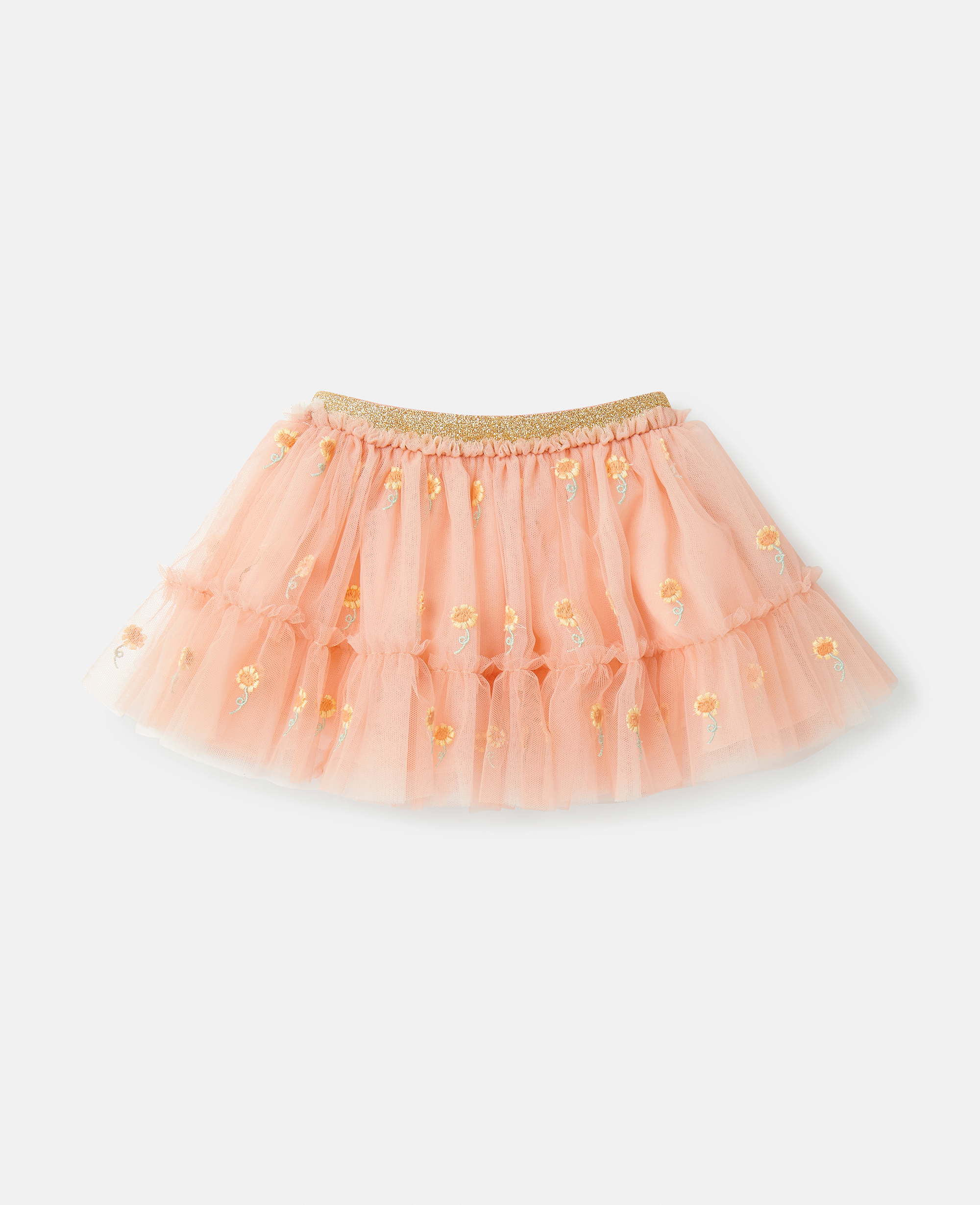 Shop Stella Mccartney Sunflower Embroidery Tutu Skirt In Pink
