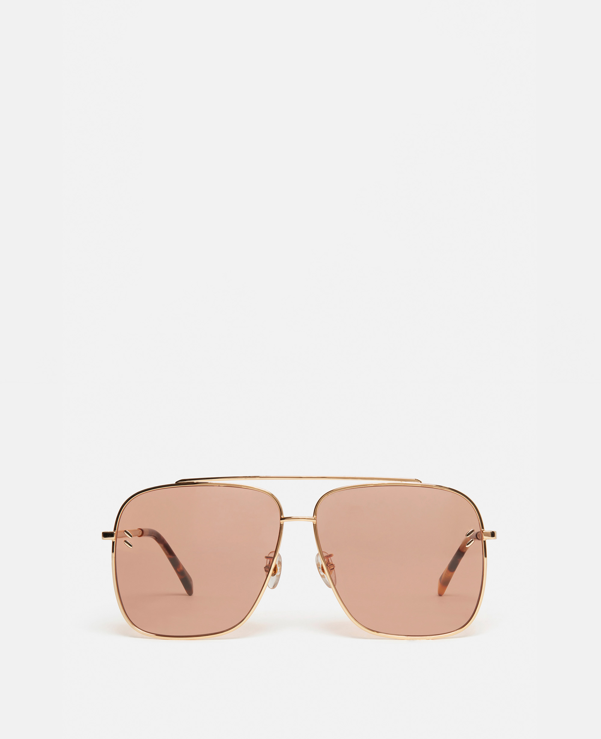Stella Mccartney Falabella Square Sunglasses In Shiny Endura Gold