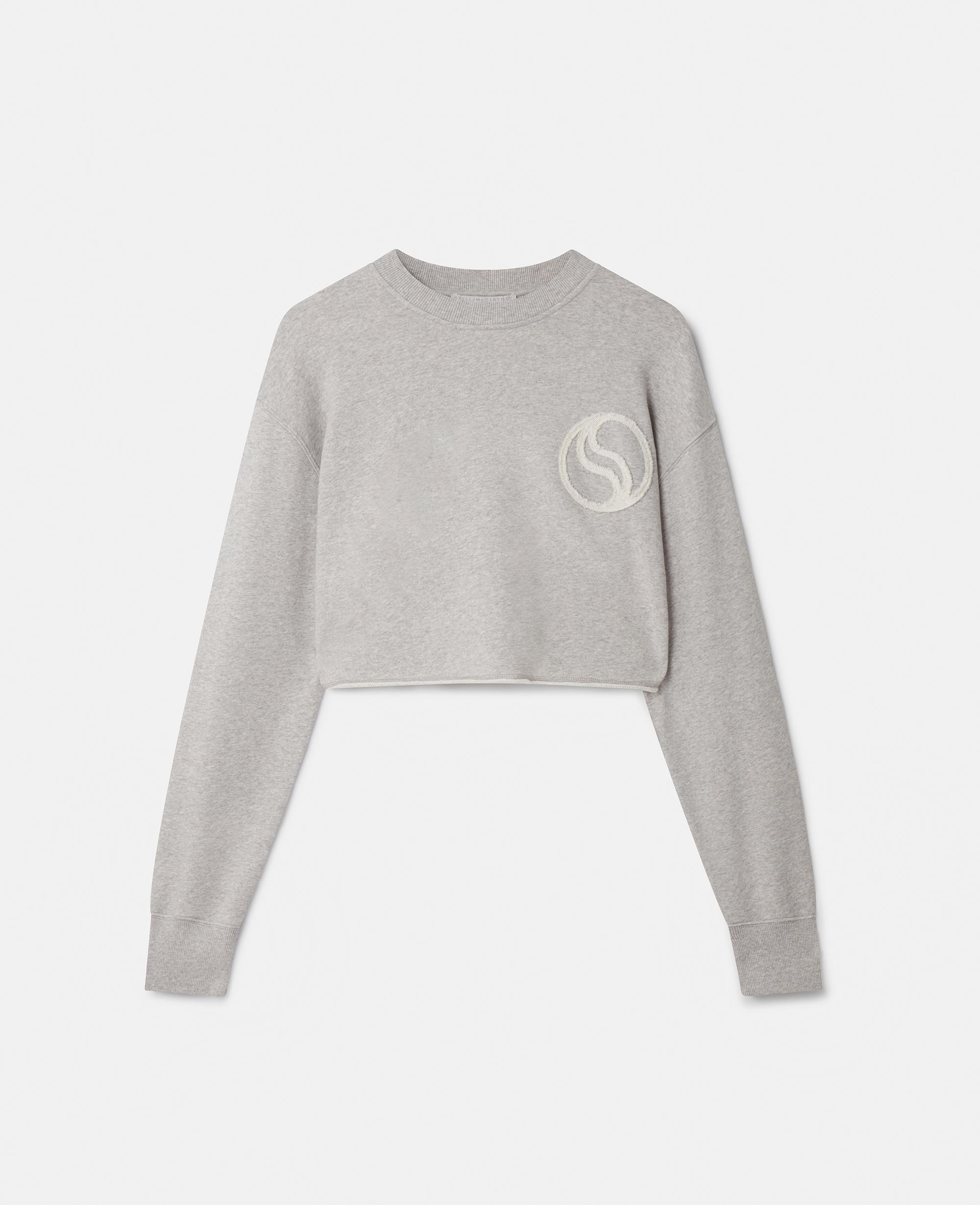 Shop Stella Mccartney S-wave Cropped Sweatshirt In Grey Melange