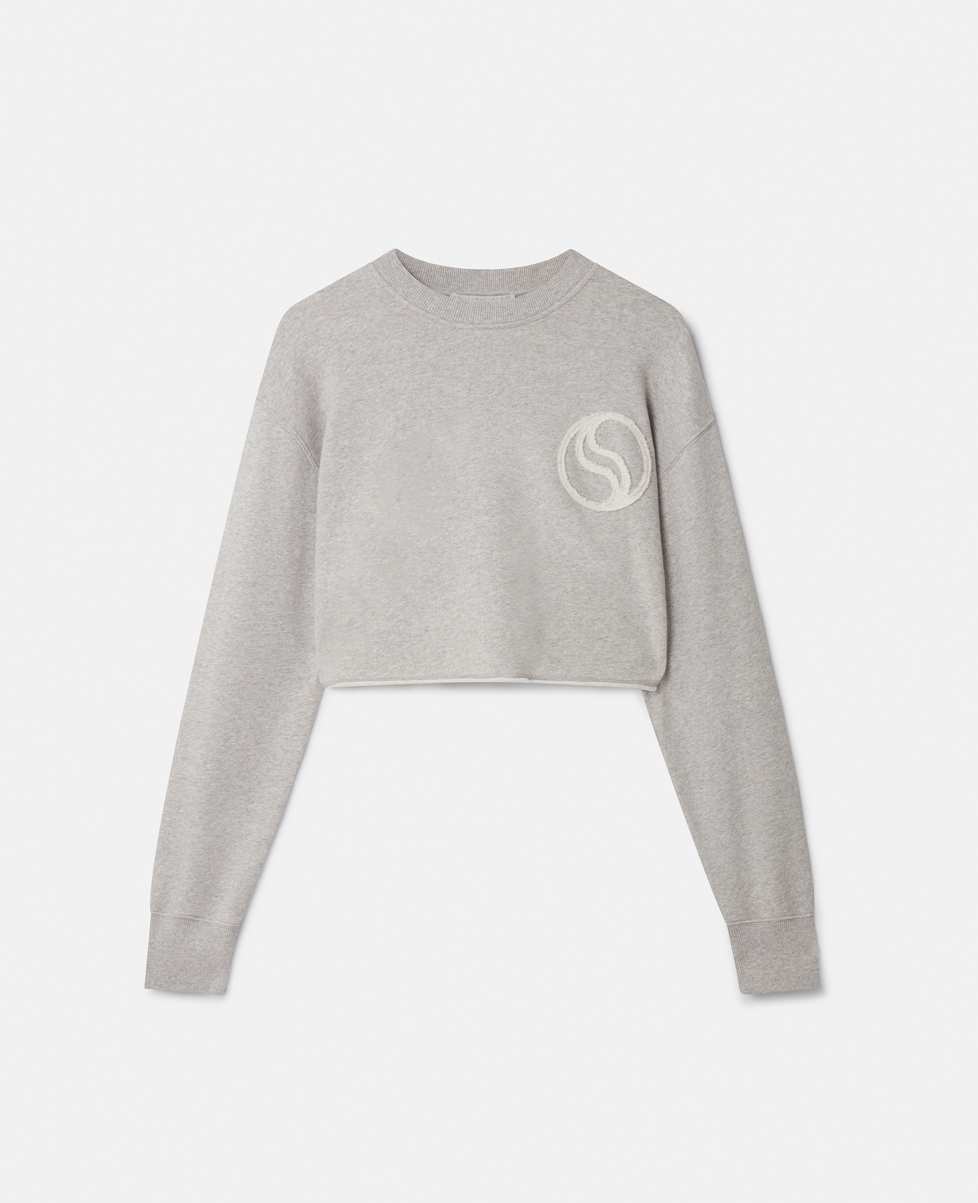 Stella McCartney – S-Wave Cropped Sweatshirt, Woman, Grey Melange, Size: M