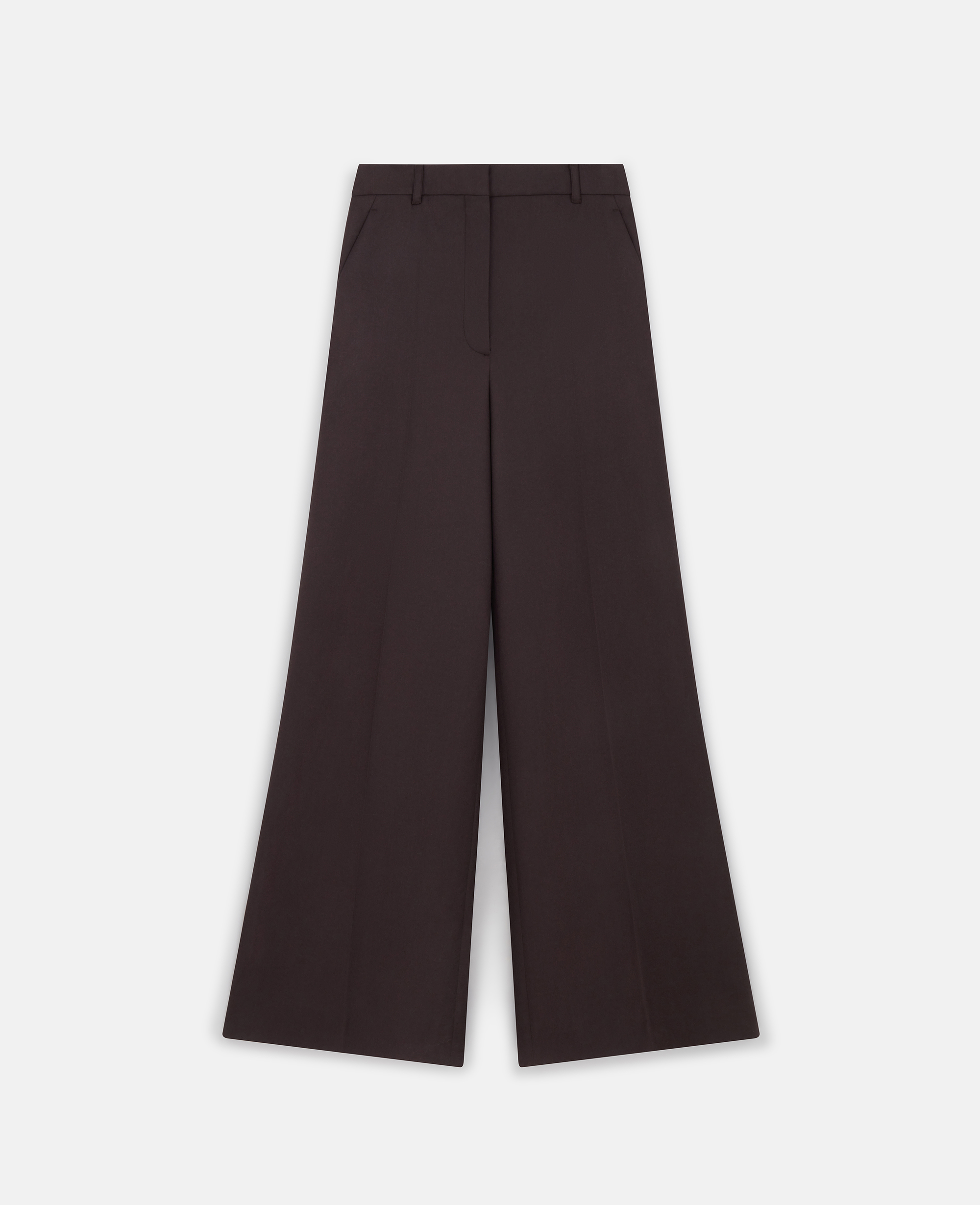Stella Mccartney High-rise Wide-leg Wool Trousers In Brown