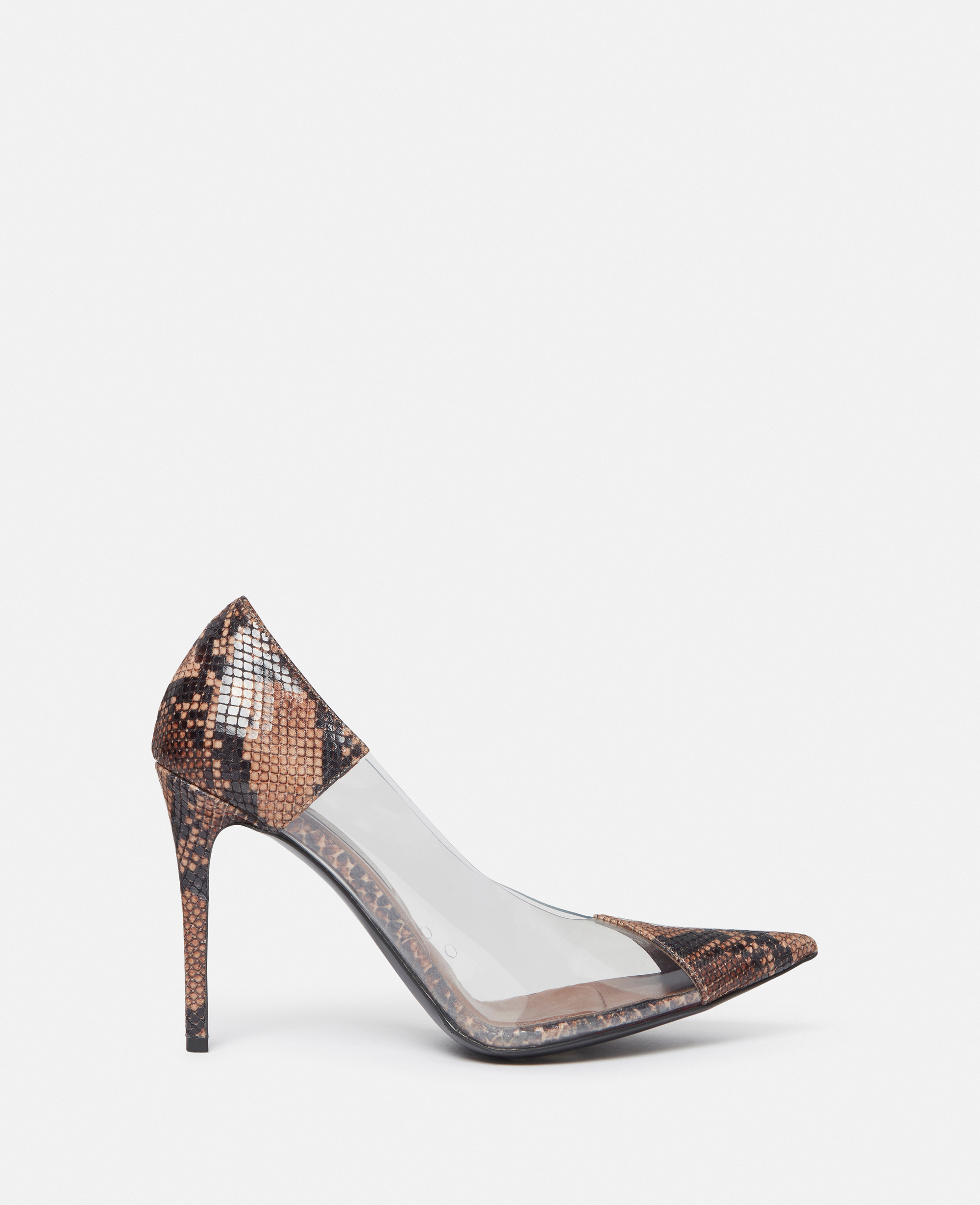 Stella Mccartney Stella Iconic Python Print Transparent Pumps In Brown/transparent