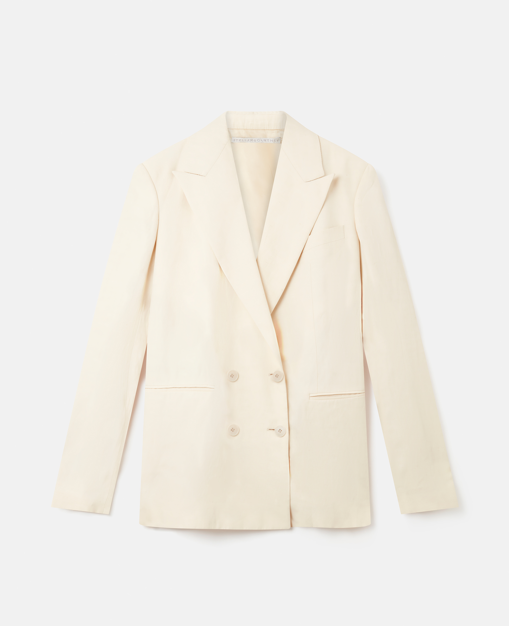 Stella Mccartney Double-breasted Blazer Jacket In Buttermilk Cream