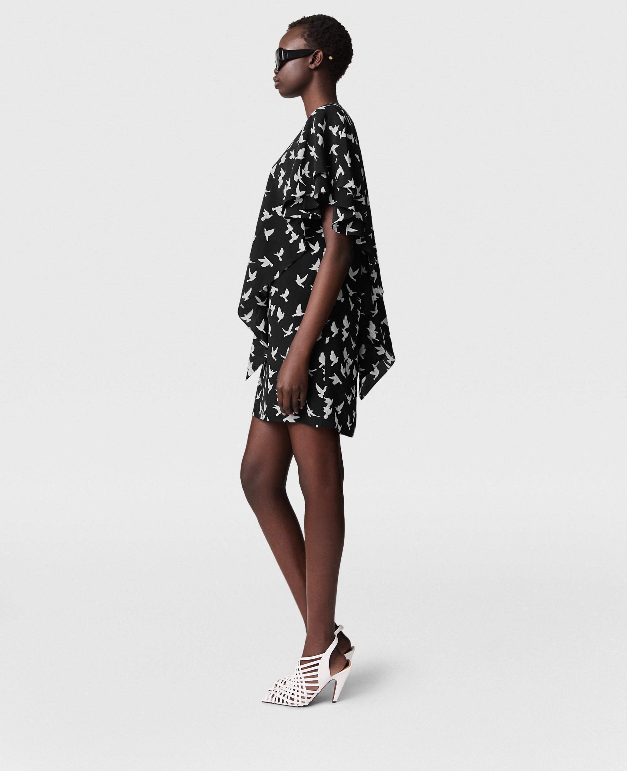 Mini robe a manches courtes superposees avec imprime colombe, , /, Taille: 40 - Stella McCartney - Modalova