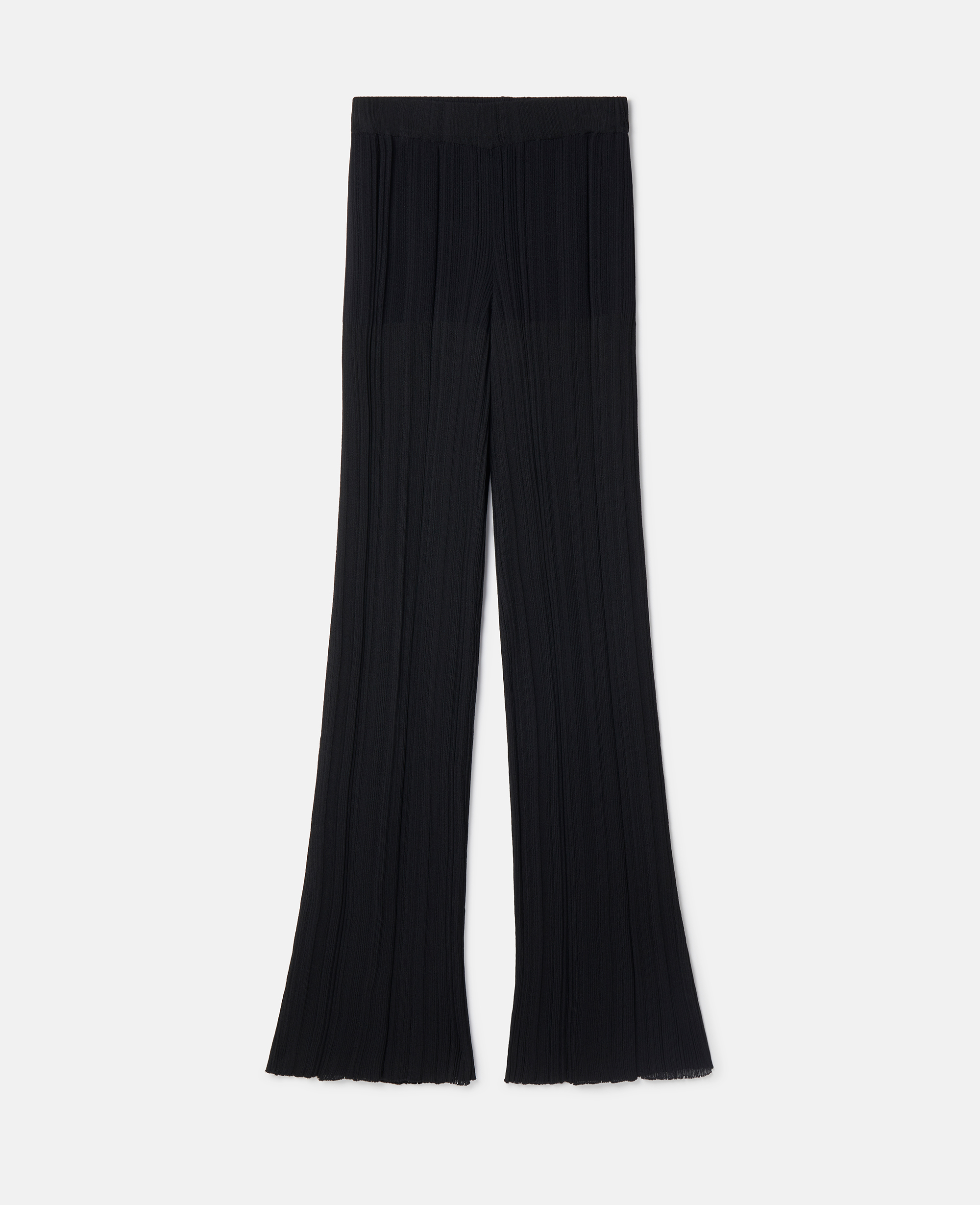 Stella Mccartney Plisse Pleat Knit Trousers In Black