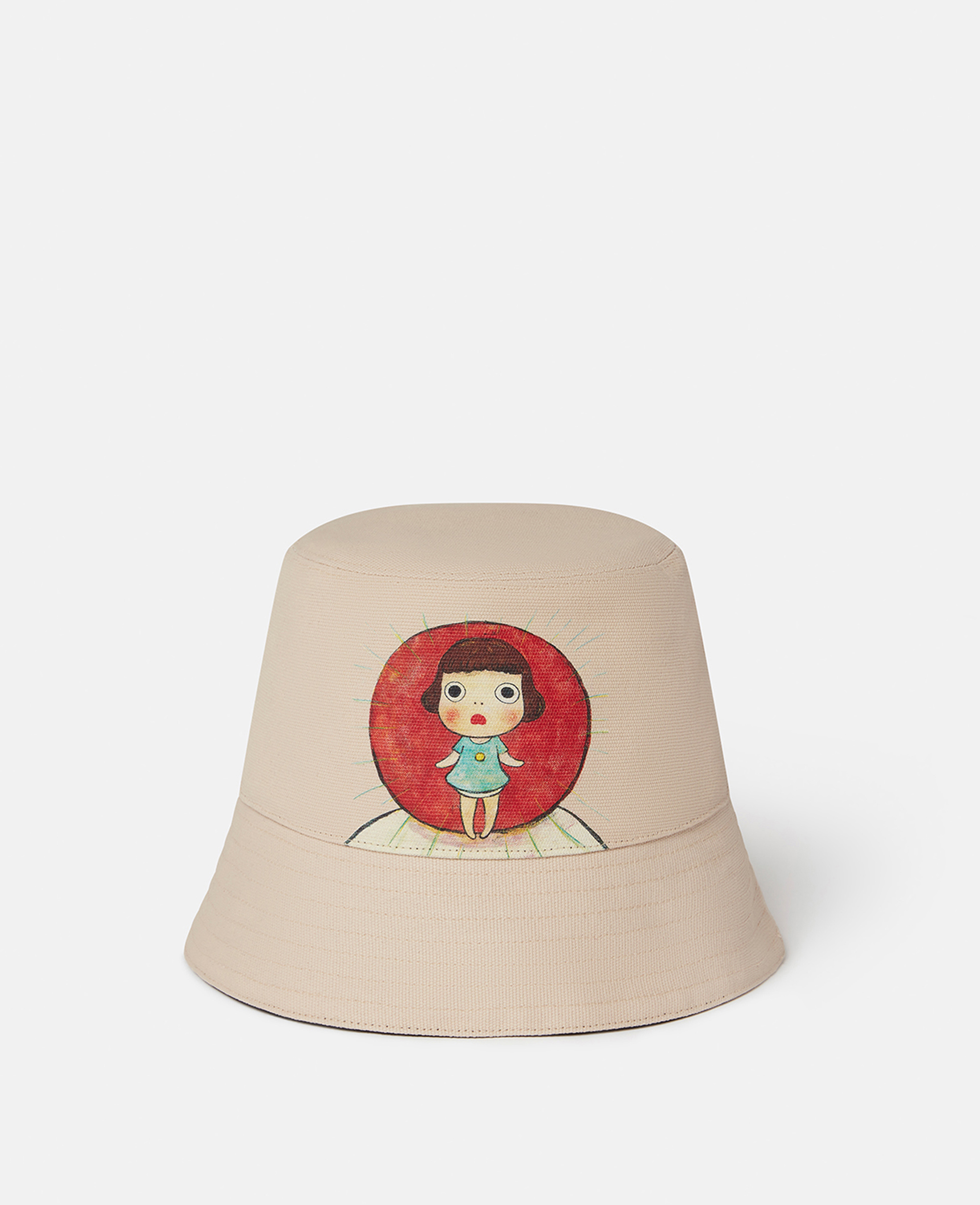 stella mccartney - sinister child print bucket hat, woman, oat, size: 56
